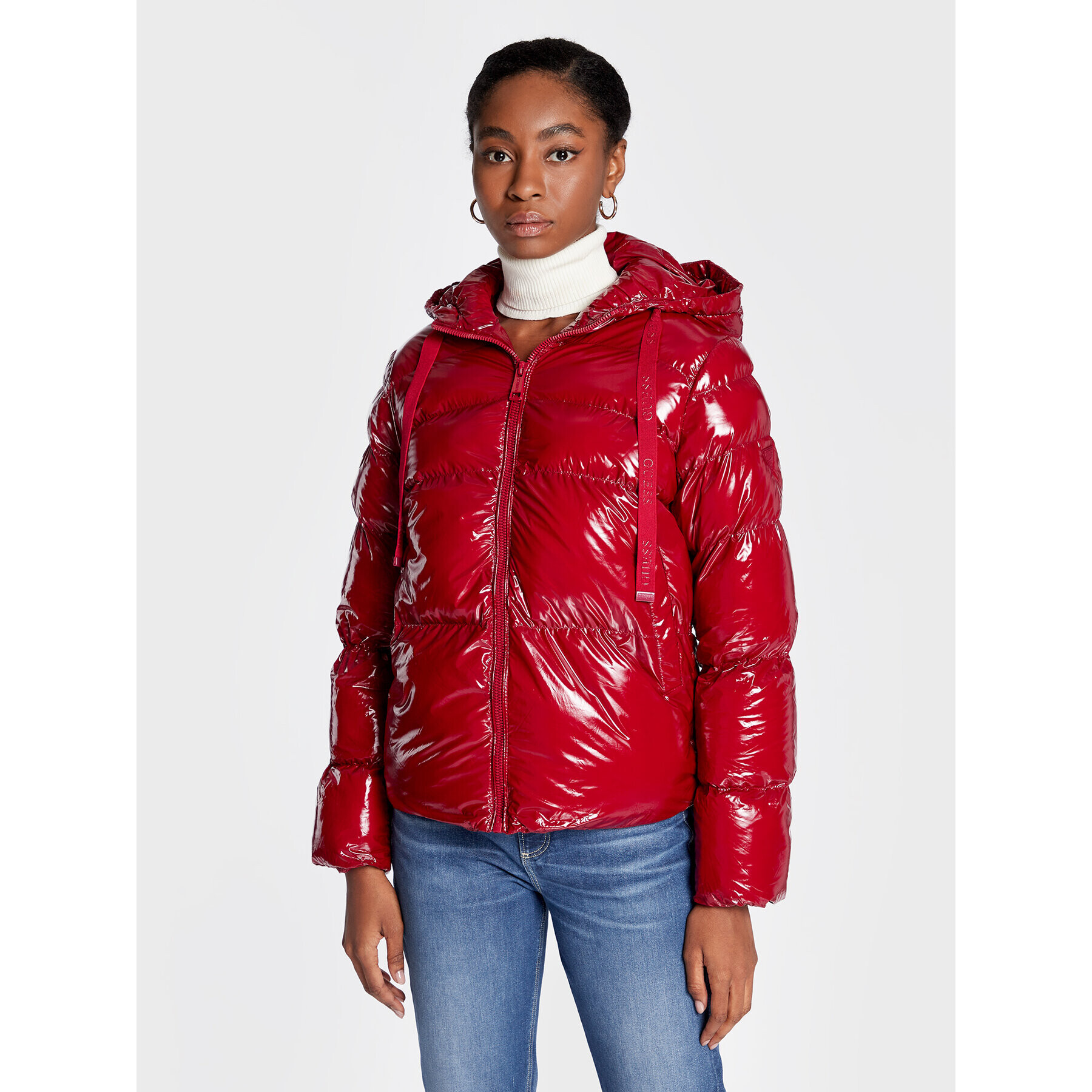 Guess Пухено яке Karine W2BL44 WEWQ0 Червен Regular Fit - Pepit.bg