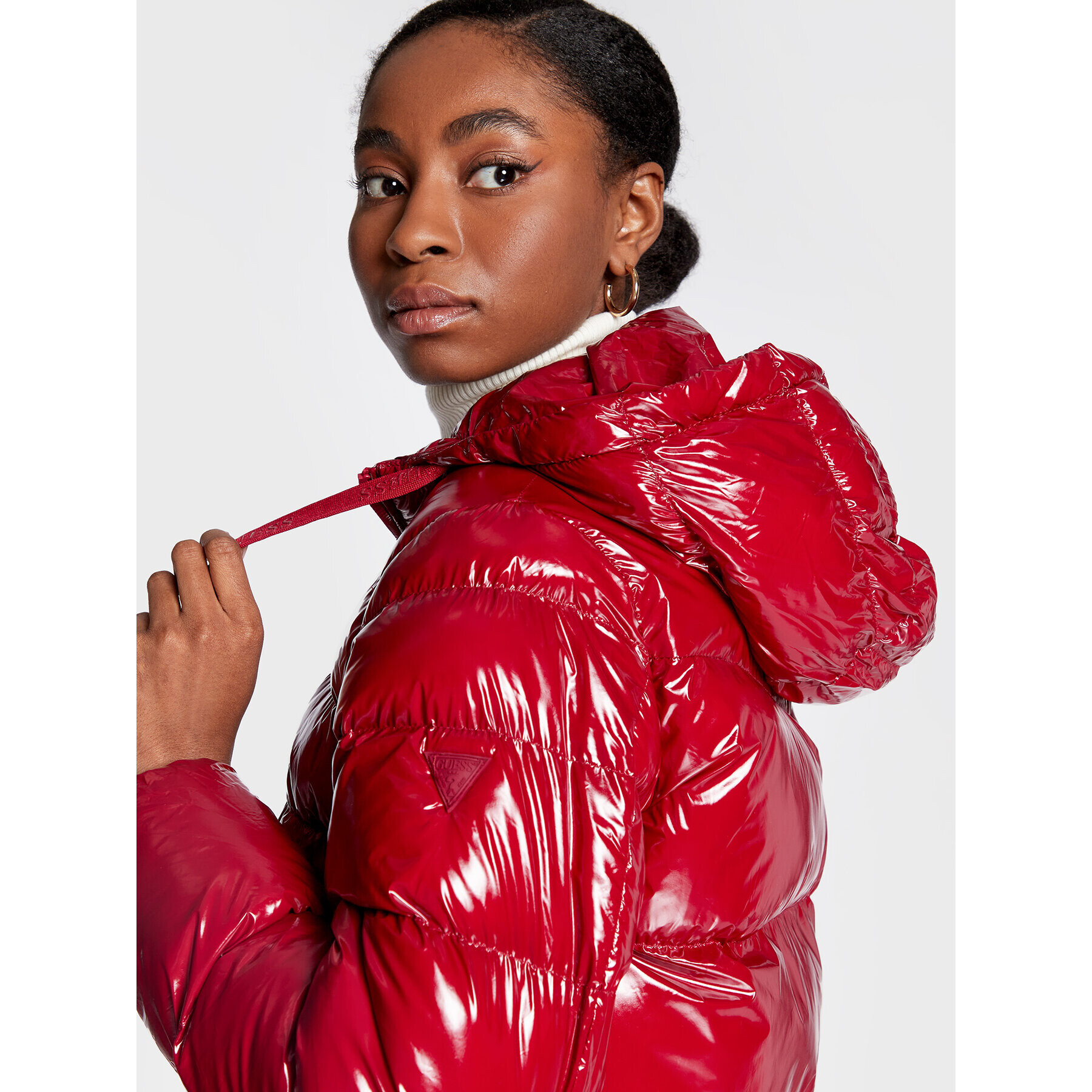 Guess Пухено яке Karine W2BL44 WEWQ0 Червен Regular Fit - Pepit.bg