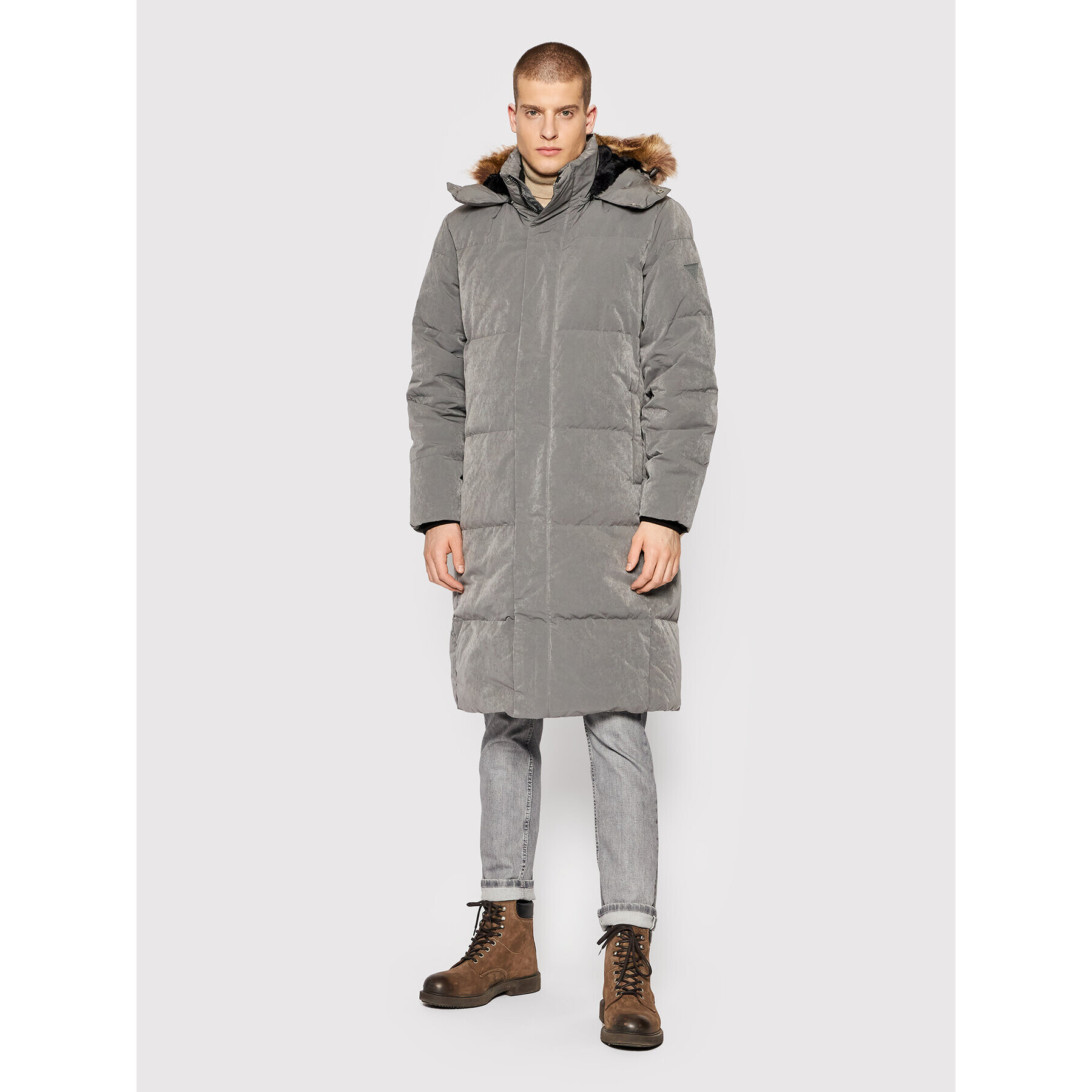 Guess Пухено яке M1BL08 WE6O0 Сив Regular Fit - Pepit.bg