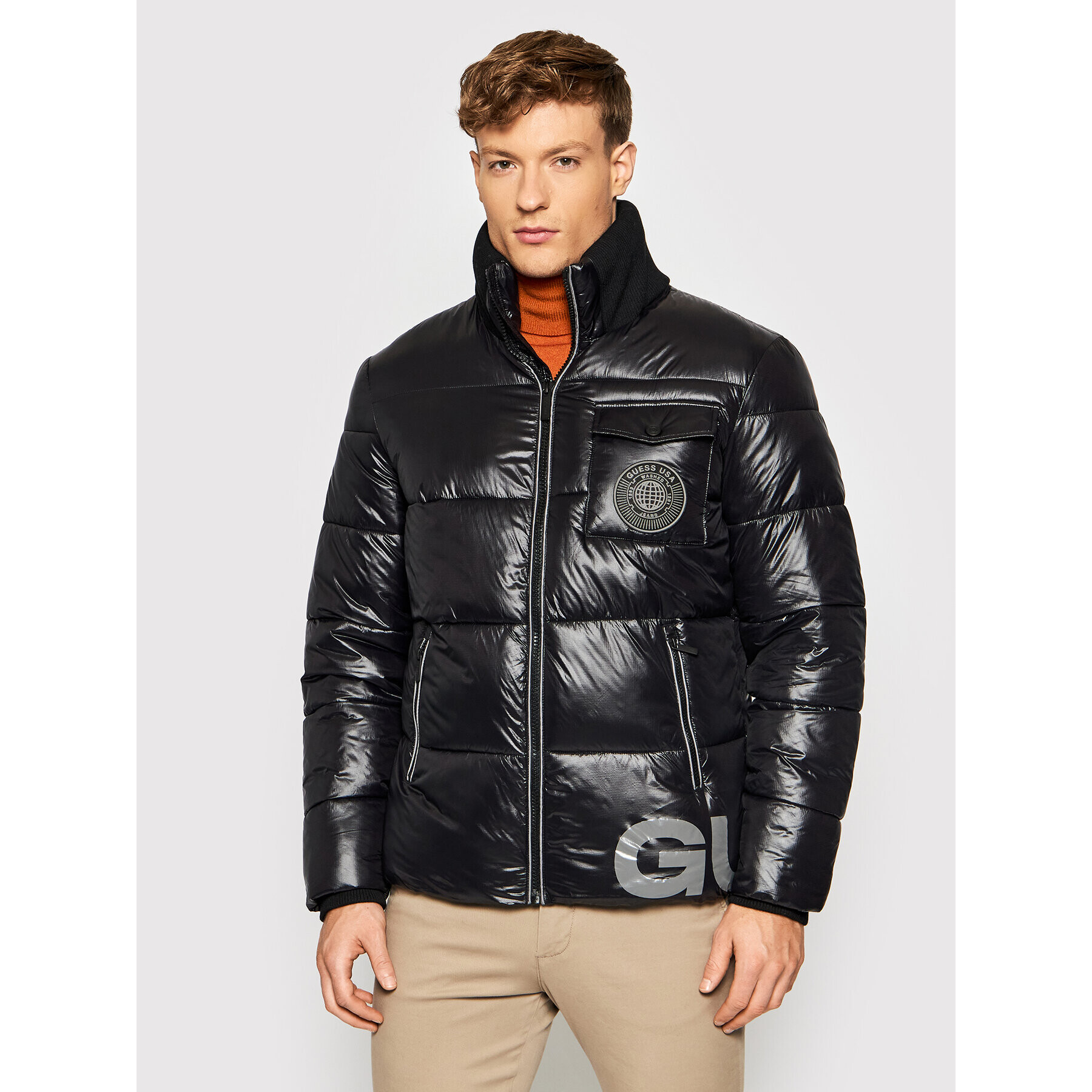Guess Пухено яке M1BL16 WE6S0 Черен Regular Fit - Pepit.bg