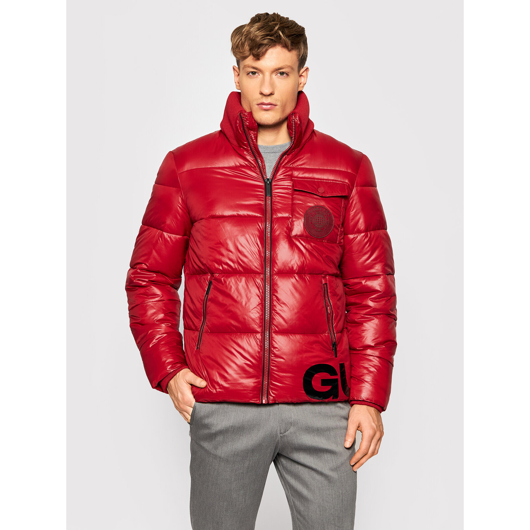 Guess Пухено яке M1BL16 WE6S0 Червен Regular Fit - Pepit.bg