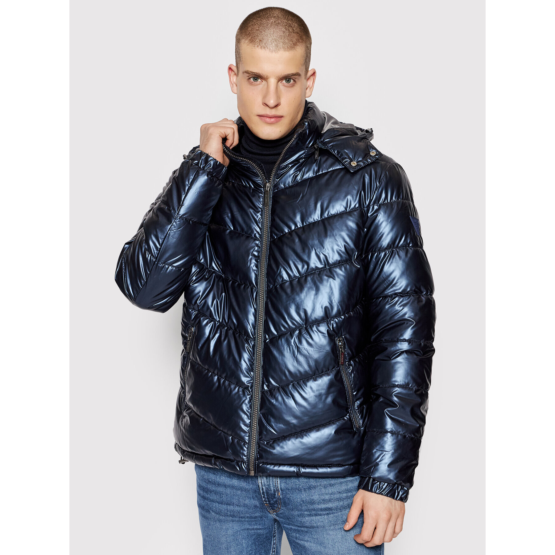 Guess Пухено яке M1BL25 WEA20 Тъмносин Regular Fit - Pepit.bg