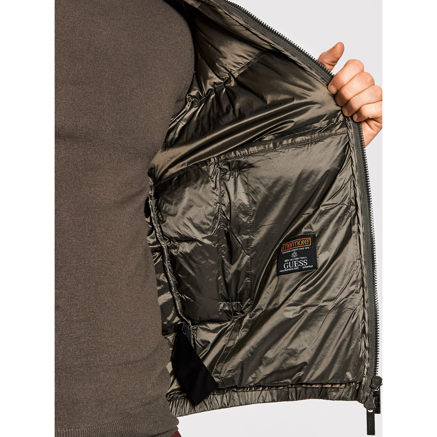 Guess Пухено яке M1BL38 WE4N0 Кафяв Regular Fit - Pepit.bg