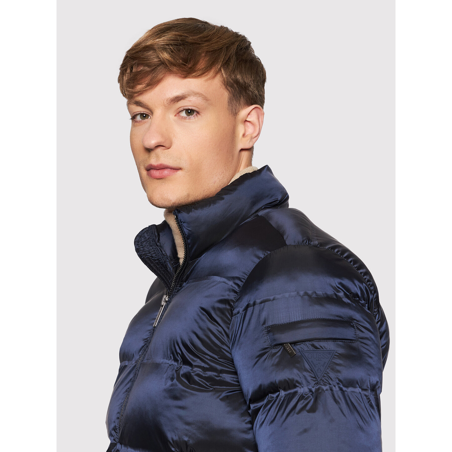 Guess Пухено яке M1BL38 WE4N0 Тъмносин Regular Fit - Pepit.bg