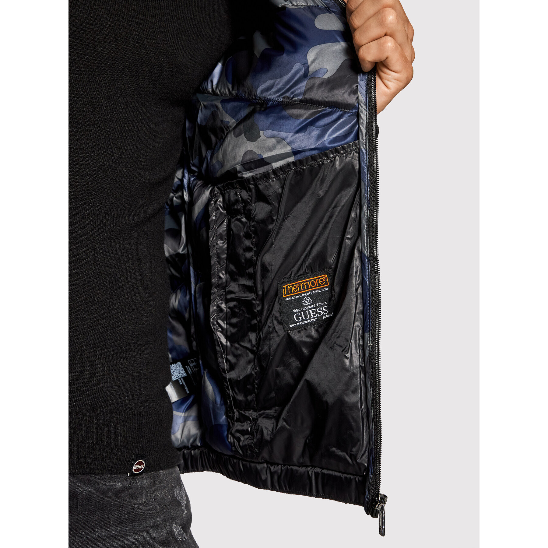 Guess Пухено яке M1YL45 WDZH2 Черен Regular Fit - Pepit.bg