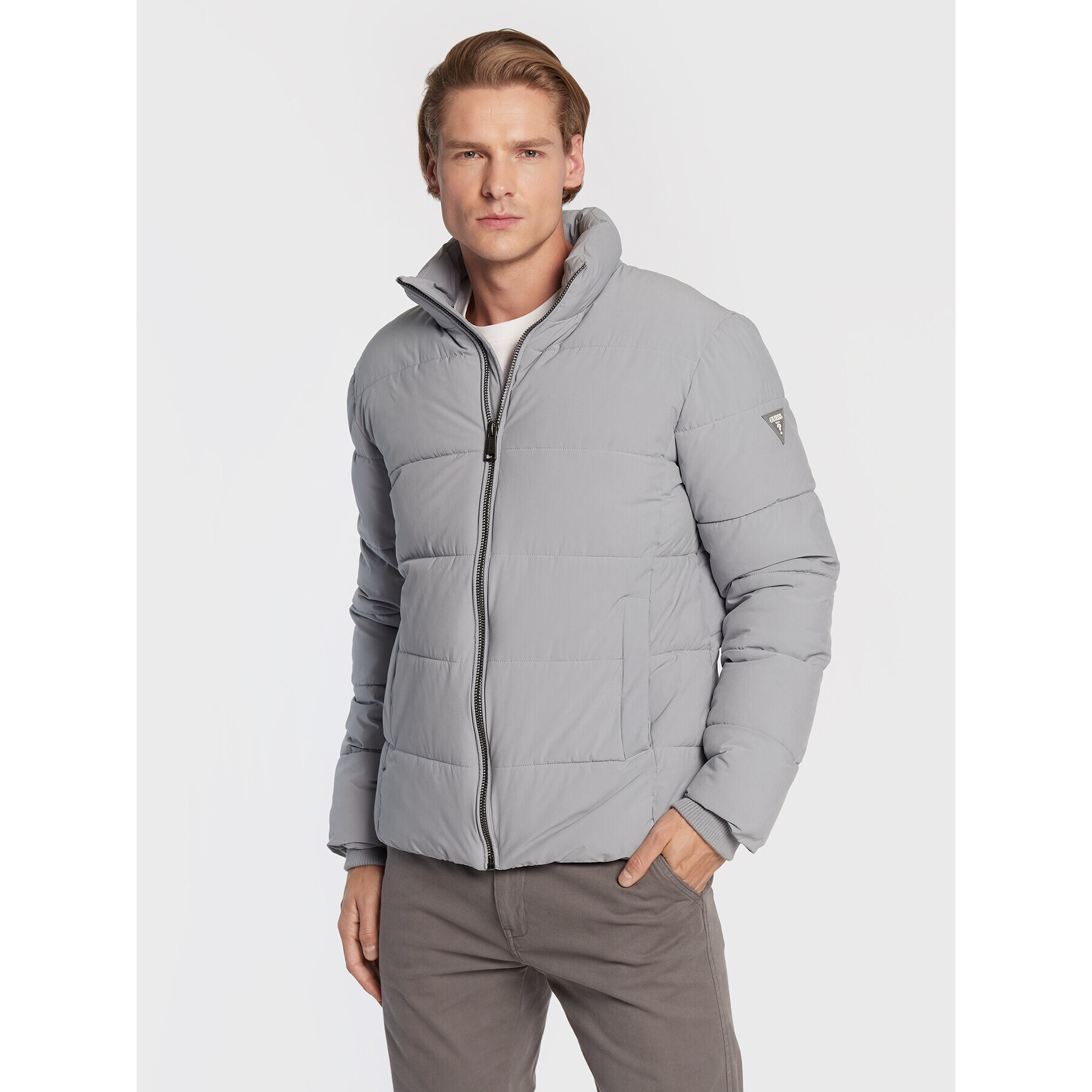 Guess Пухено яке M2BL17 WEYX2 Сив Regular Fit - Pepit.bg
