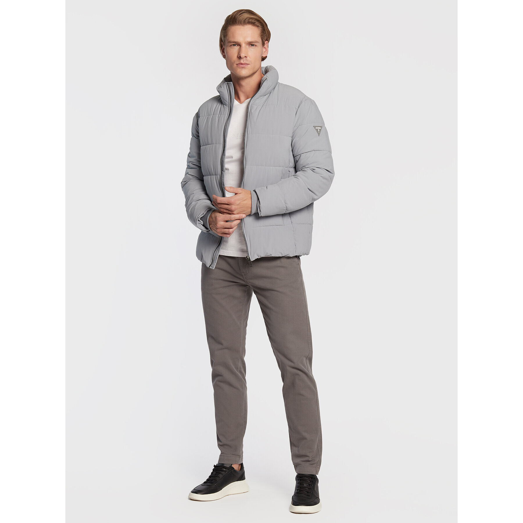 Guess Пухено яке M2BL17 WEYX2 Сив Regular Fit - Pepit.bg