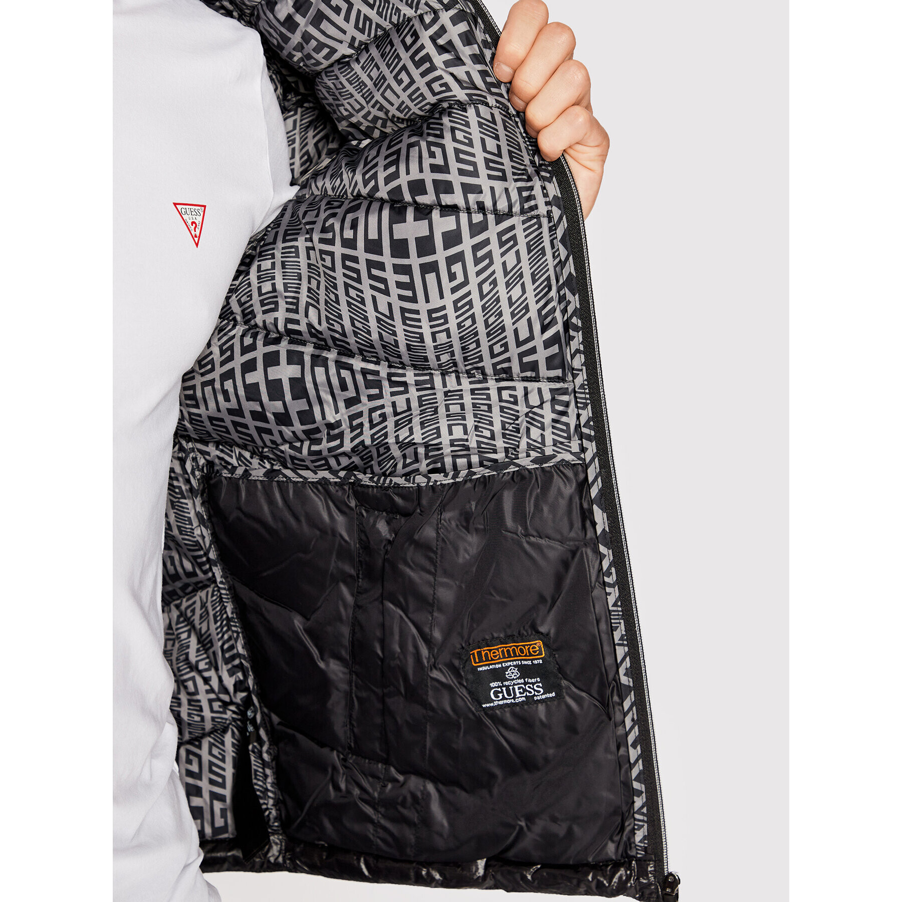 Guess Пухено яке M2YL45 WEQJ2 Черен Regular Fit - Pepit.bg