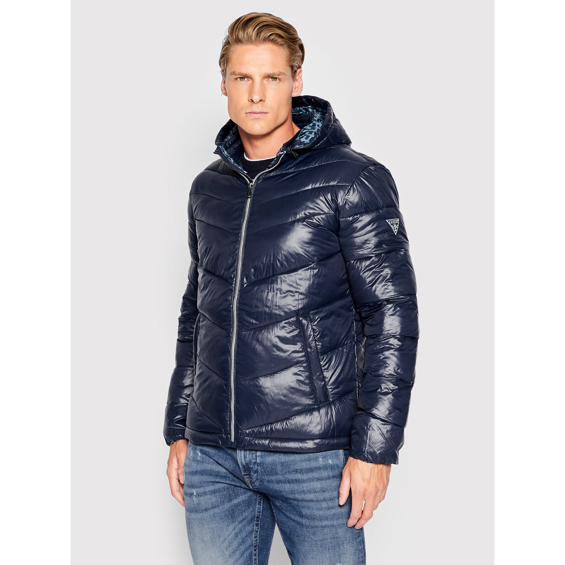 Guess Пухено яке M2YL45 WEQJ2 Тъмносин Regular Fit - Pepit.bg