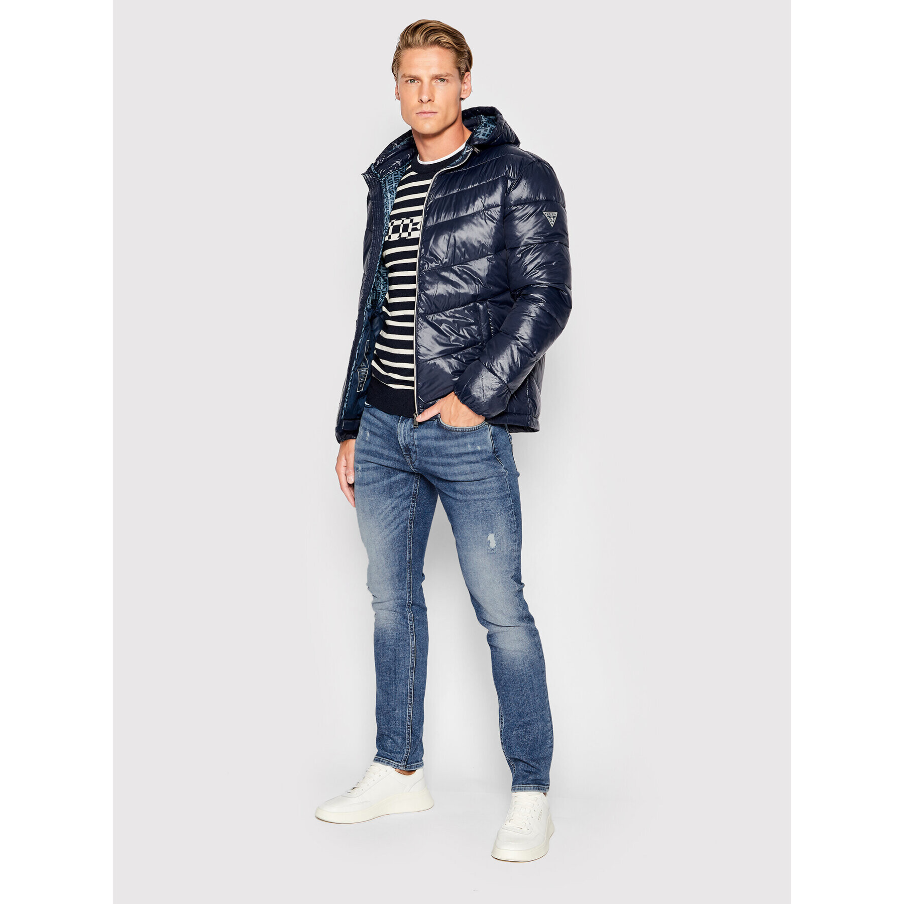 Guess Пухено яке M2YL45 WEQJ2 Тъмносин Regular Fit - Pepit.bg