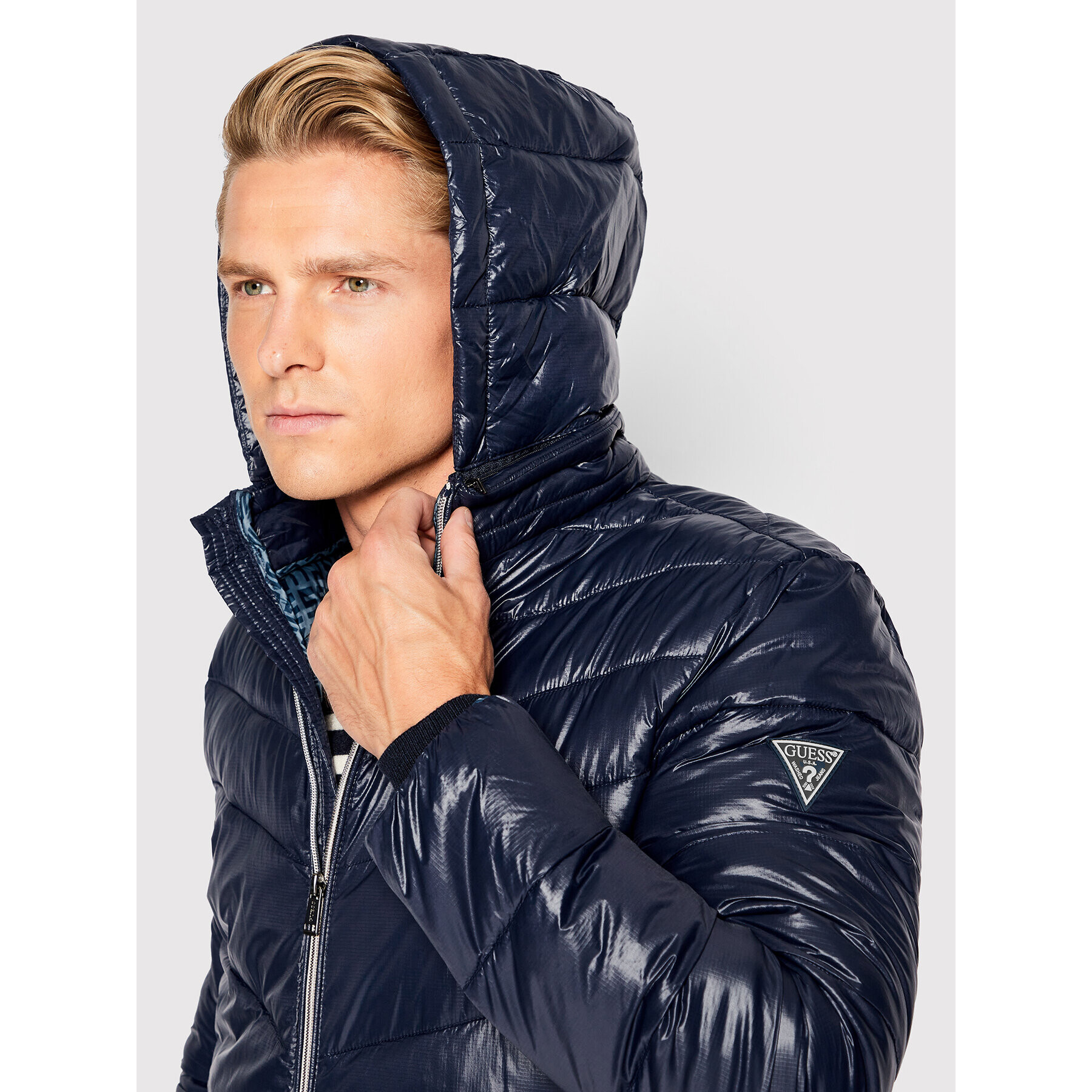 Guess Пухено яке M2YL45 WEQJ2 Тъмносин Regular Fit - Pepit.bg