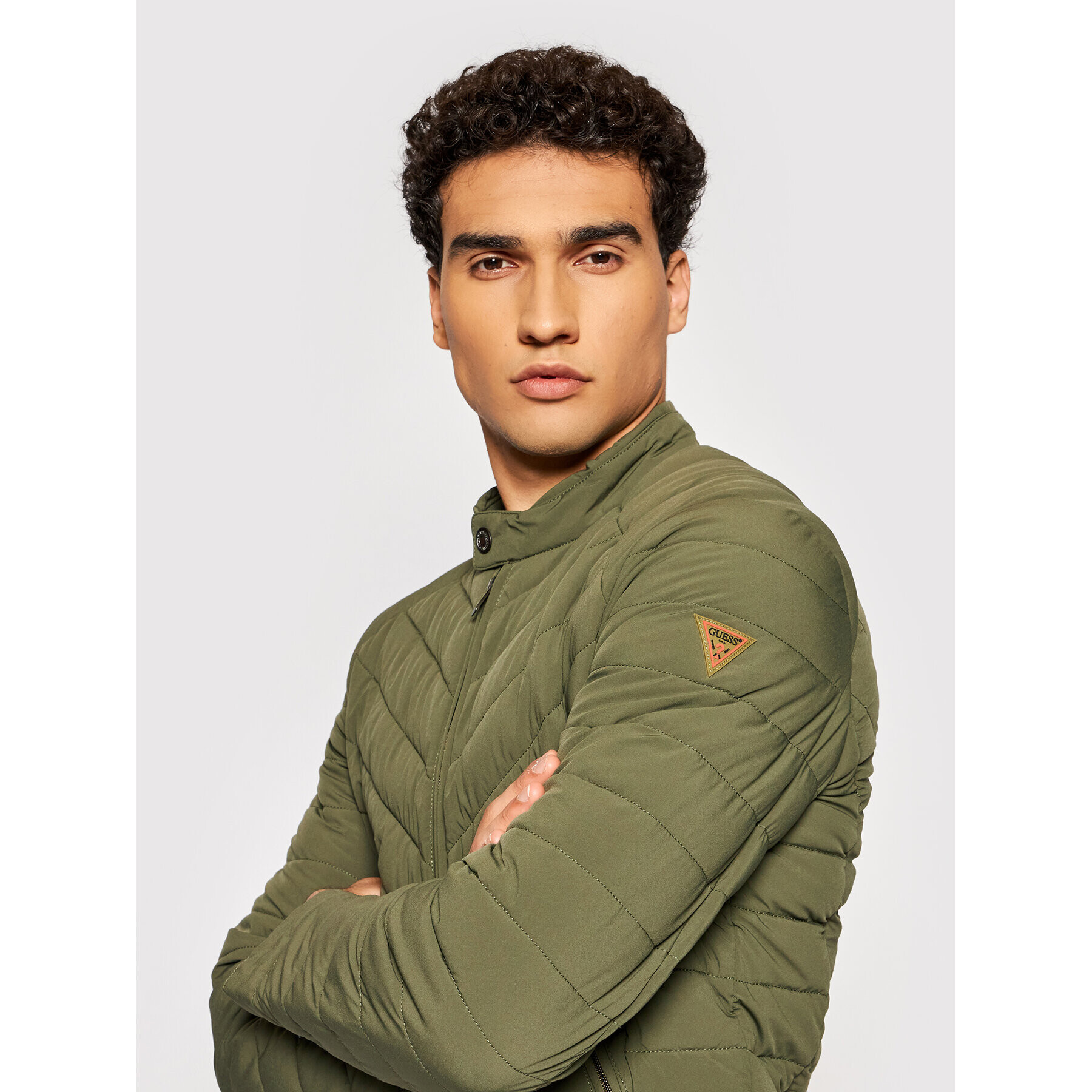 Guess Пухено яке M84L05 W6NW1 Зелен Regular Fit - Pepit.bg