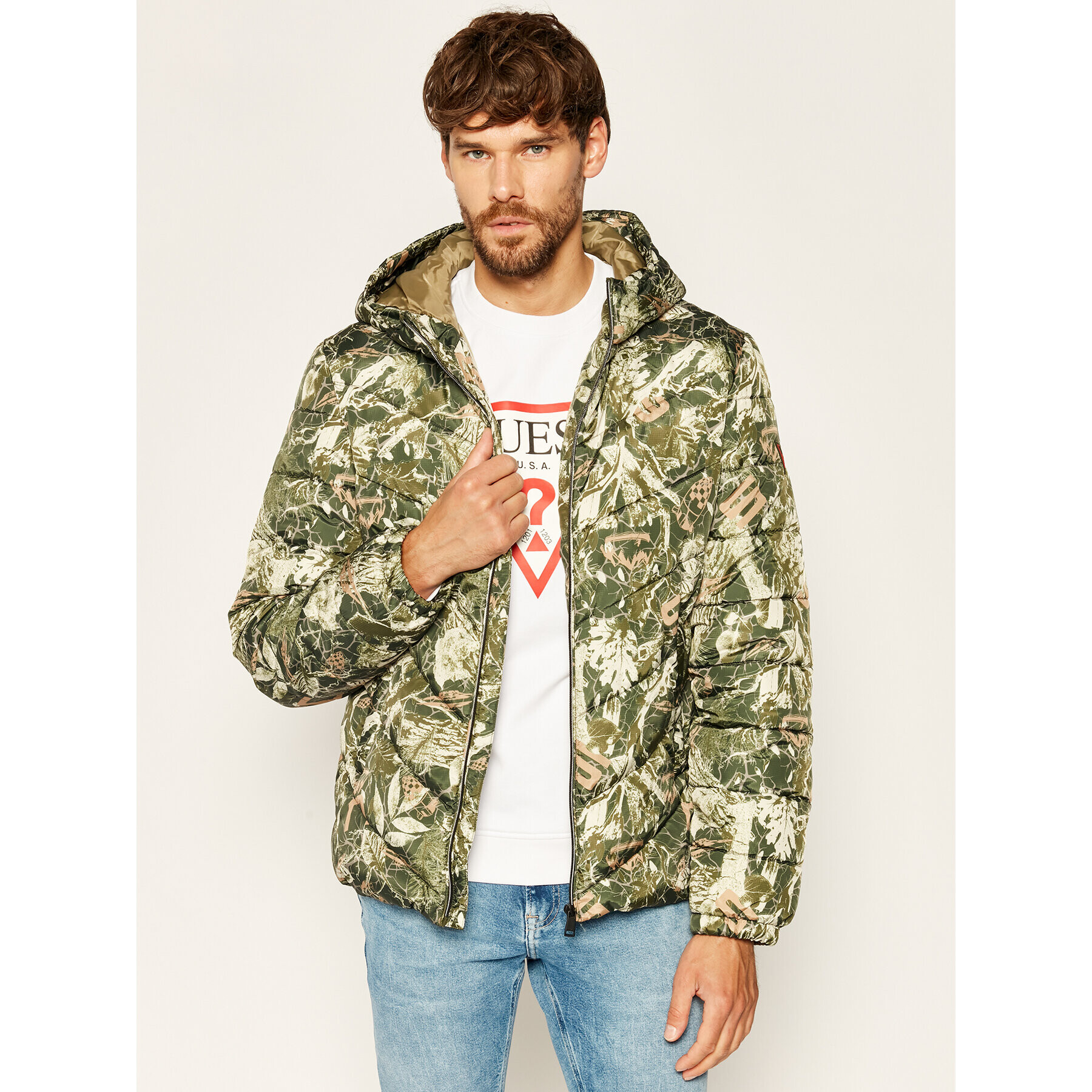 Guess Пухено яке New Varsity M0YL45 WD2T0 Зелен Regular Fit - Pepit.bg