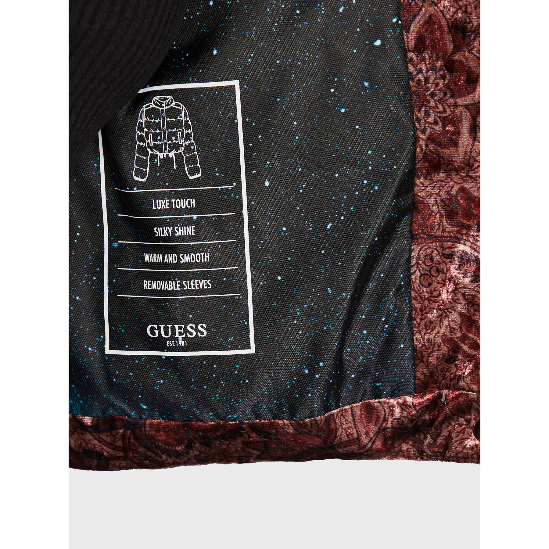 Guess Пухено яке Sela W2BL97 KATV0 Бордо Regular Fit - Pepit.bg