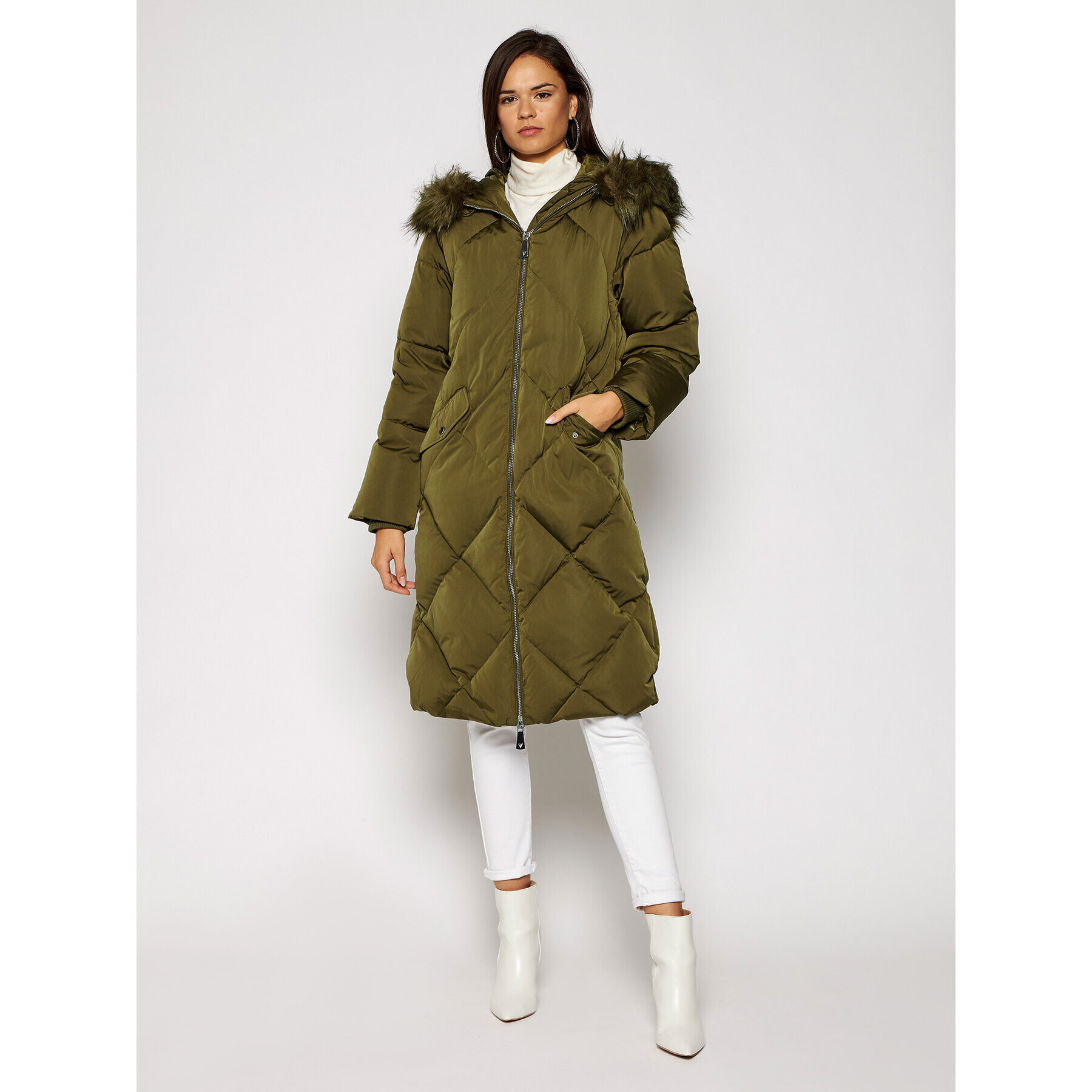 Guess Пухено яке Sveva W0BL71 WDAQ0 Зелен Regular Fit - Pepit.bg