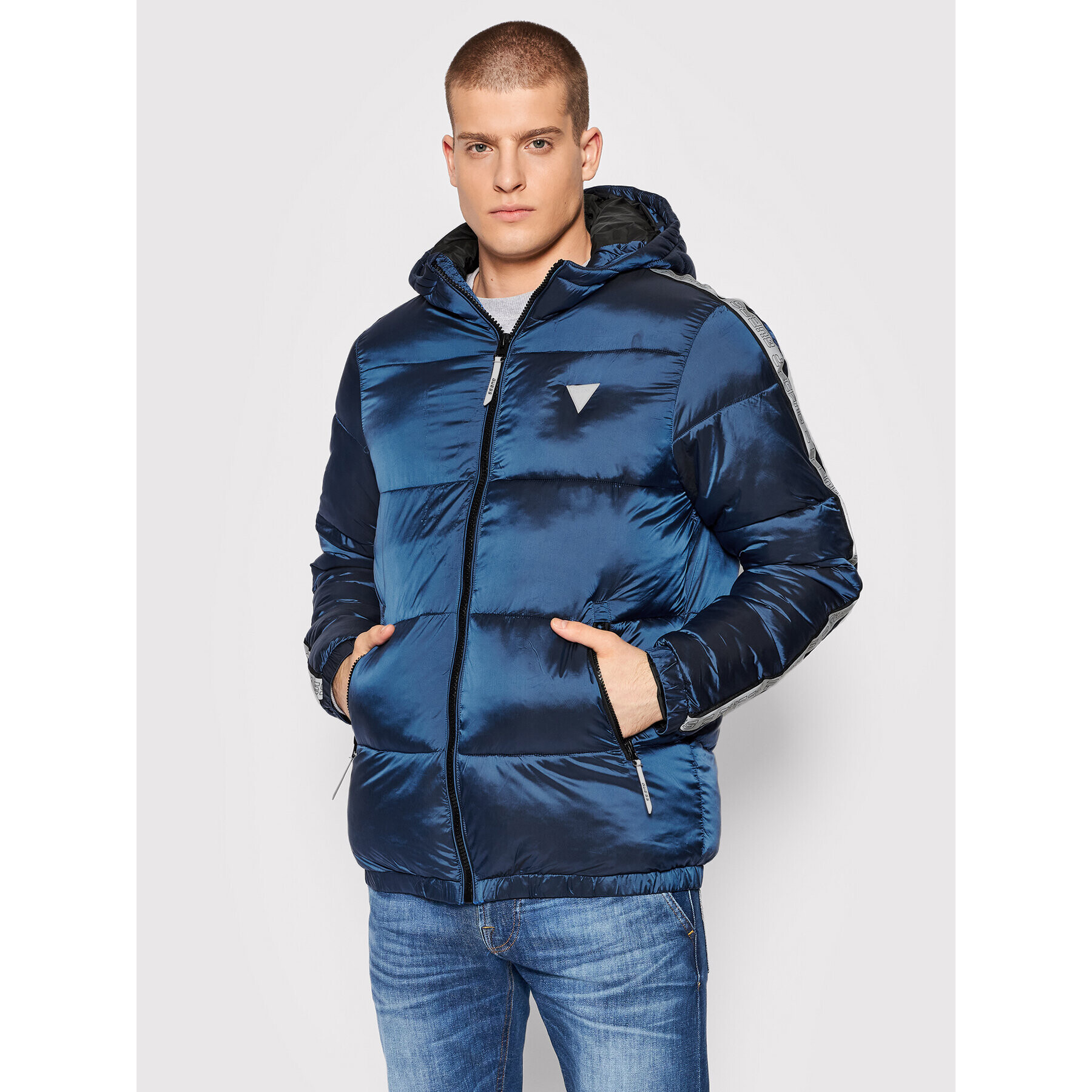 Guess Пухено яке U1BA58 WO06I Тъмносин Regular Fit - Pepit.bg