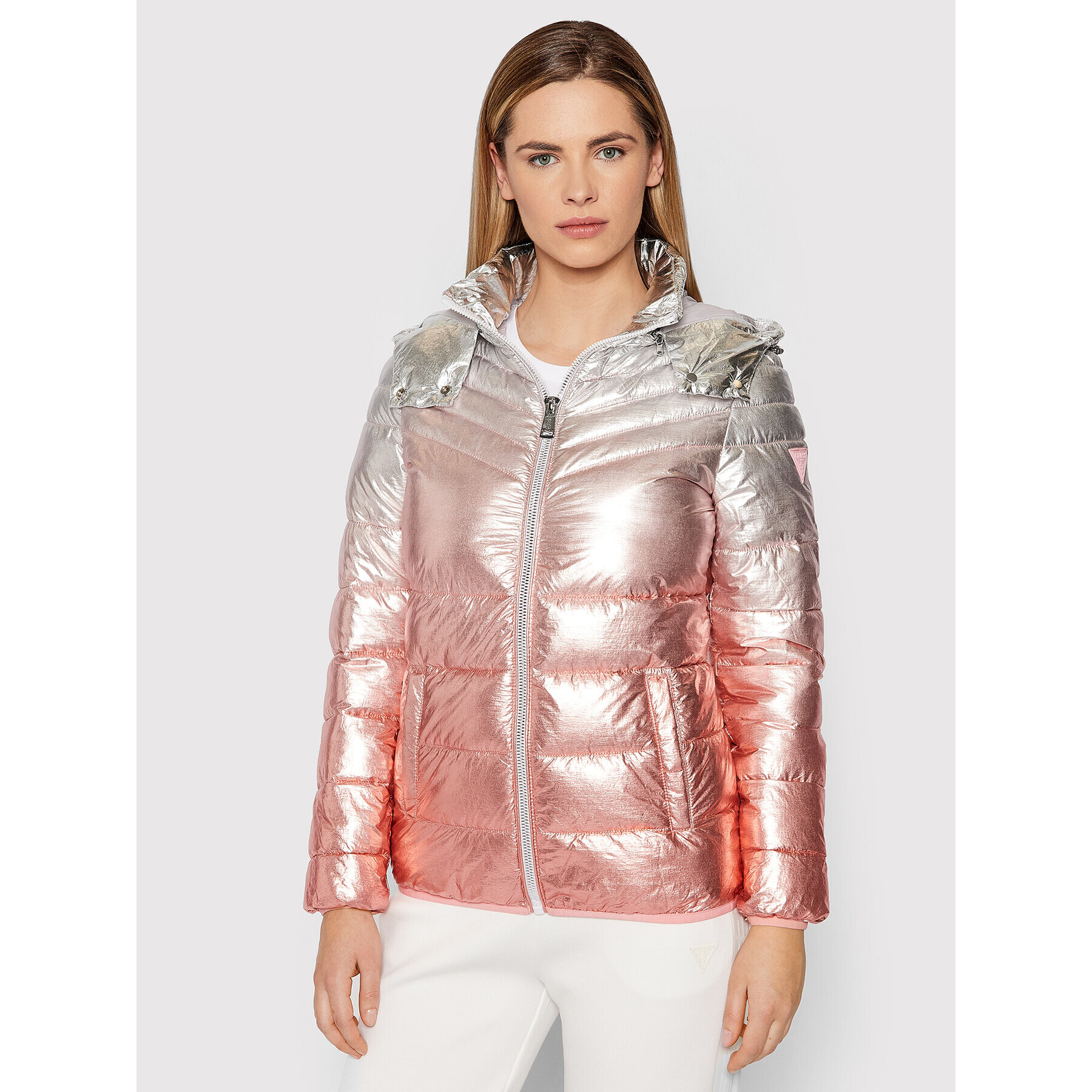Guess Пухено яке W2RL23 WEGK0 Розов Regular Fit - Pepit.bg