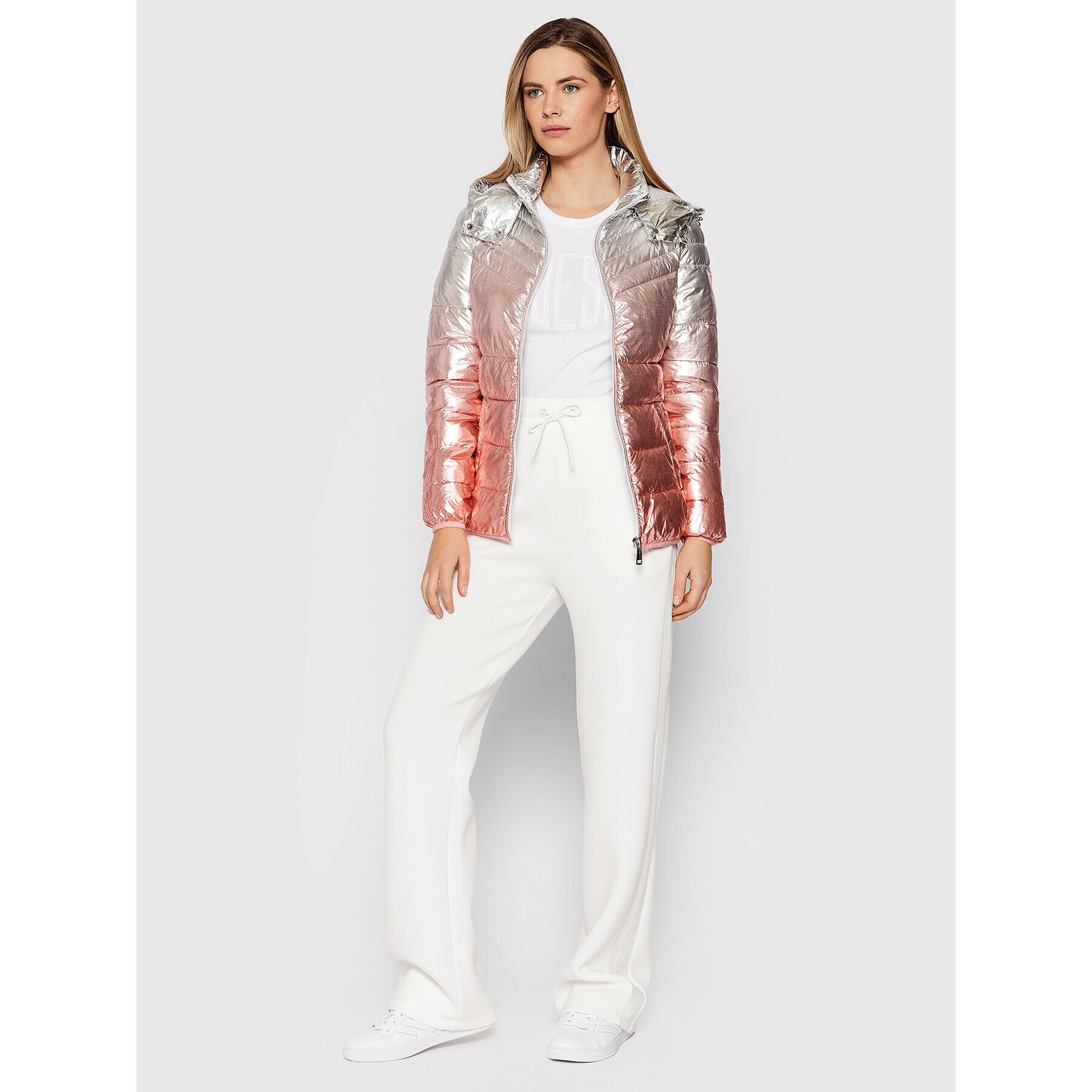 Guess Пухено яке W2RL23 WEGK0 Розов Regular Fit - Pepit.bg