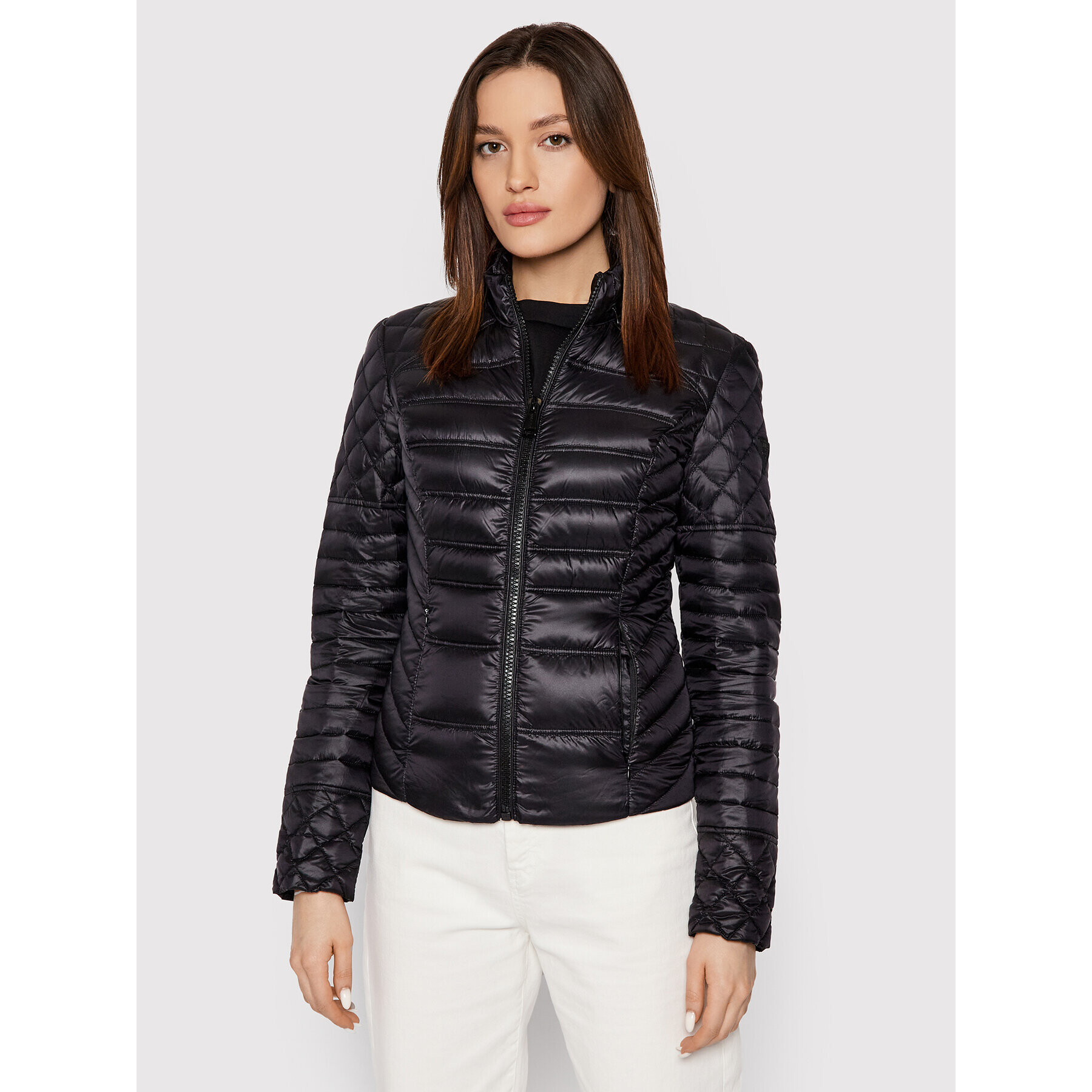 Guess Пухено яке W2RL26 WEGN0 Черен Regular Fit - Pepit.bg