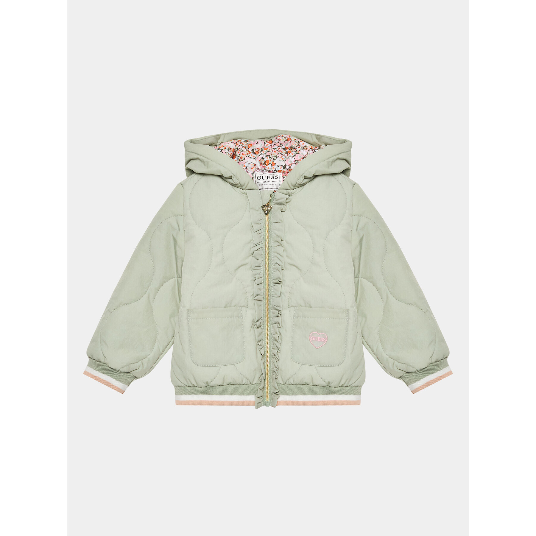 Guess Пухено яке A3YL01 WF090 Зелен Regular Fit - Pepit.bg