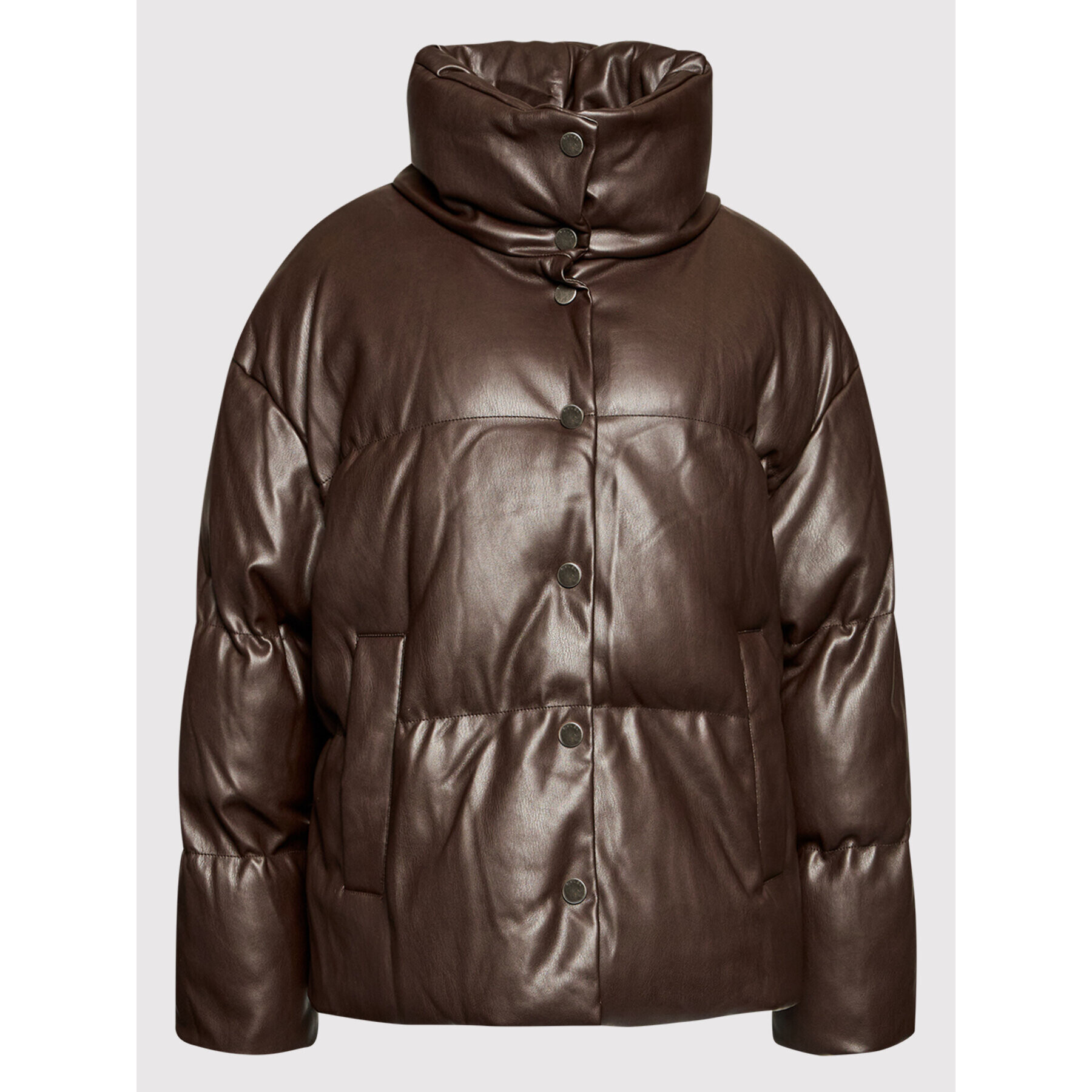 Guess Пухено яке Bice W1BL08 WE480 Кафяв Boxy Fit - Pepit.bg