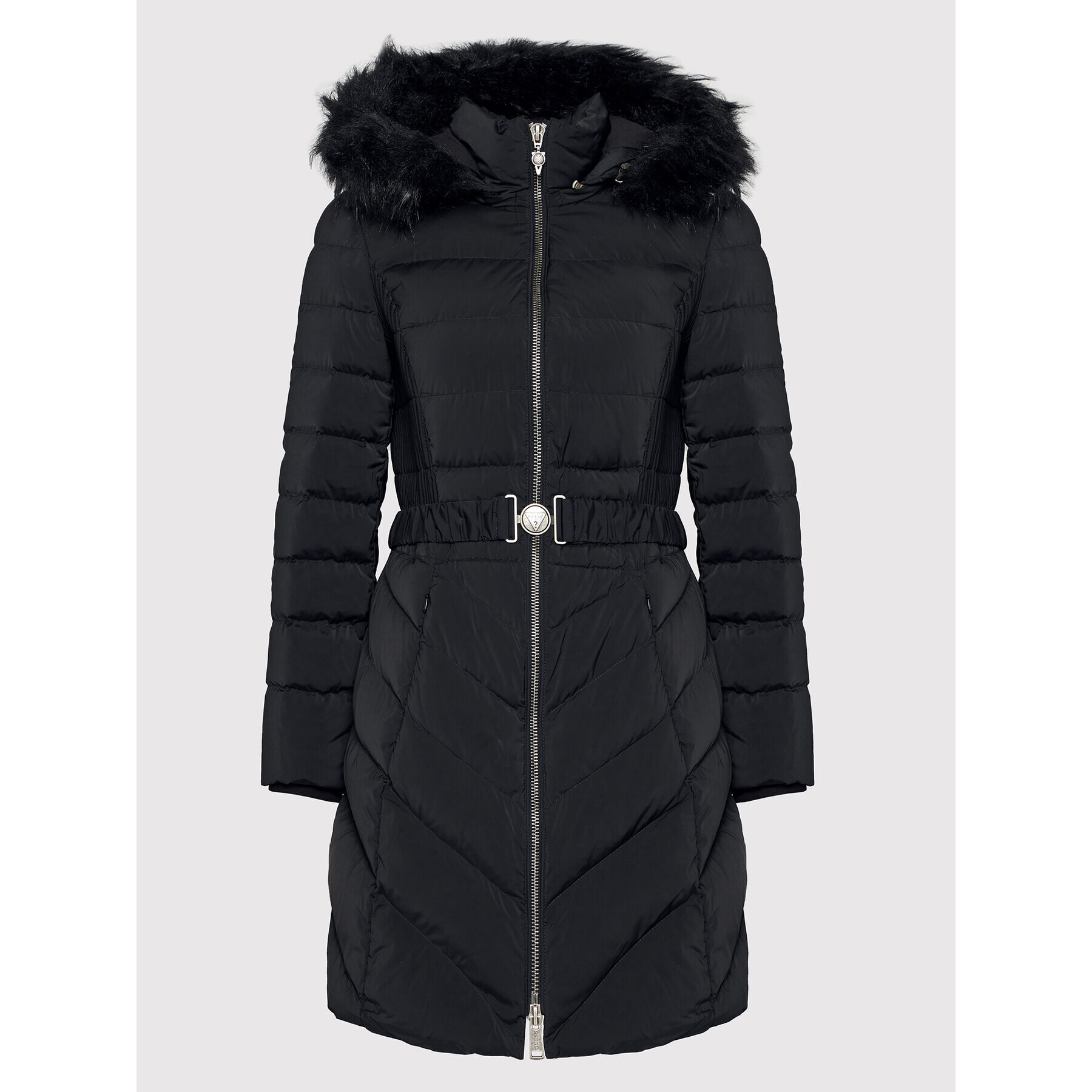 Guess Пухено яке Cecilia W1BL32 WE4P2 Черен Regular Fit - Pepit.bg