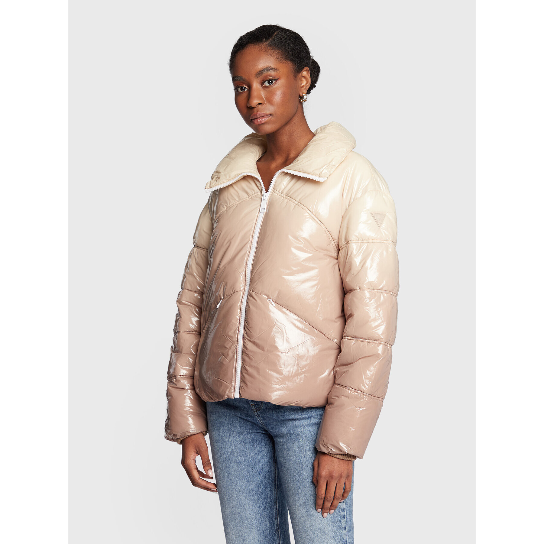 Guess Пухено яке Eleonore W2BL69 WF160 Бежов Regular Fit - Pepit.bg
