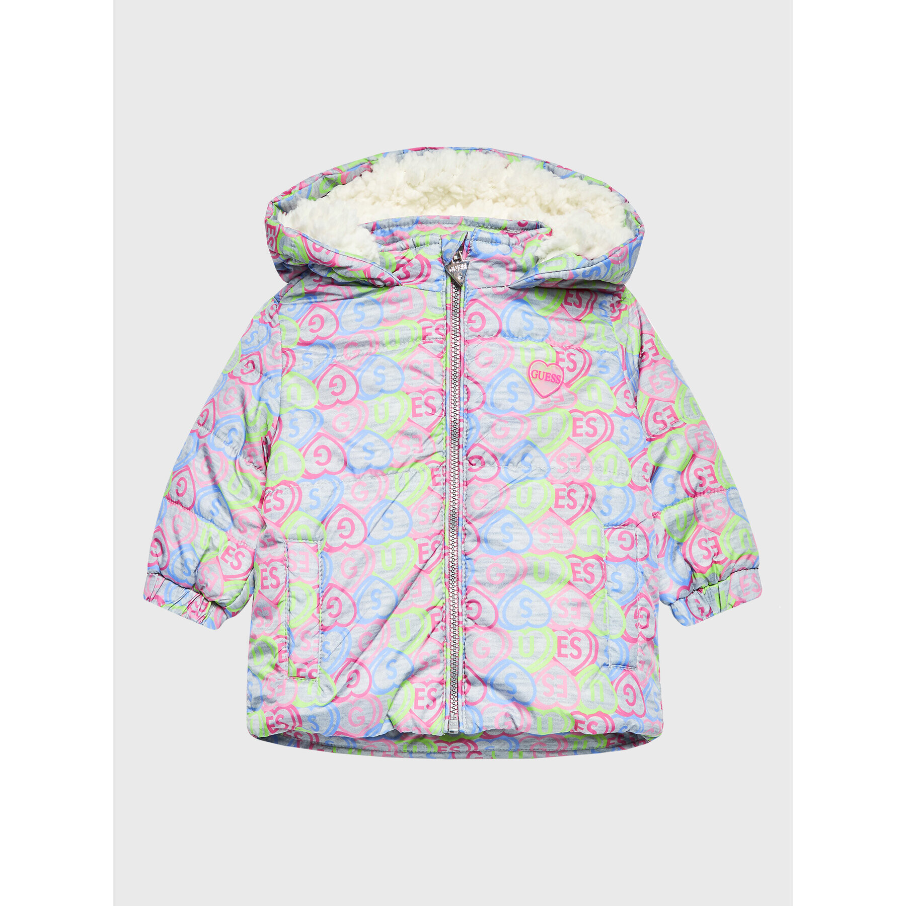 Guess Пухено яке H2BI02 WCFM0 Сив Regular Fit - Pepit.bg