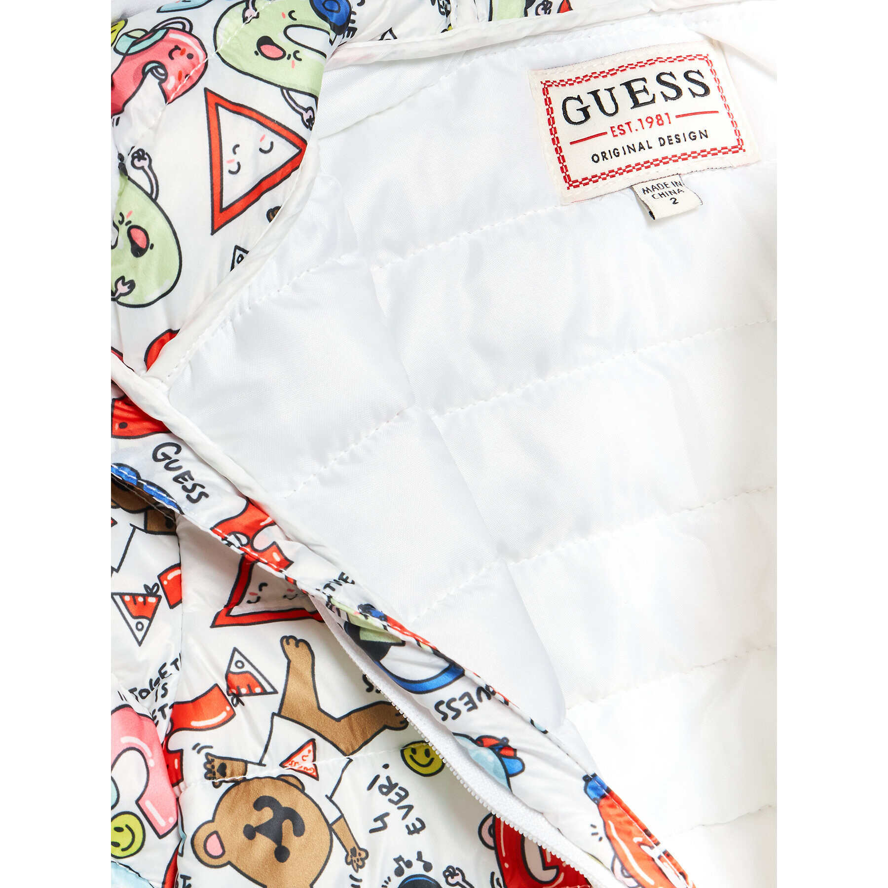Guess Пухено яке H3RT05 WB310 Бял Regular Fit - Pepit.bg