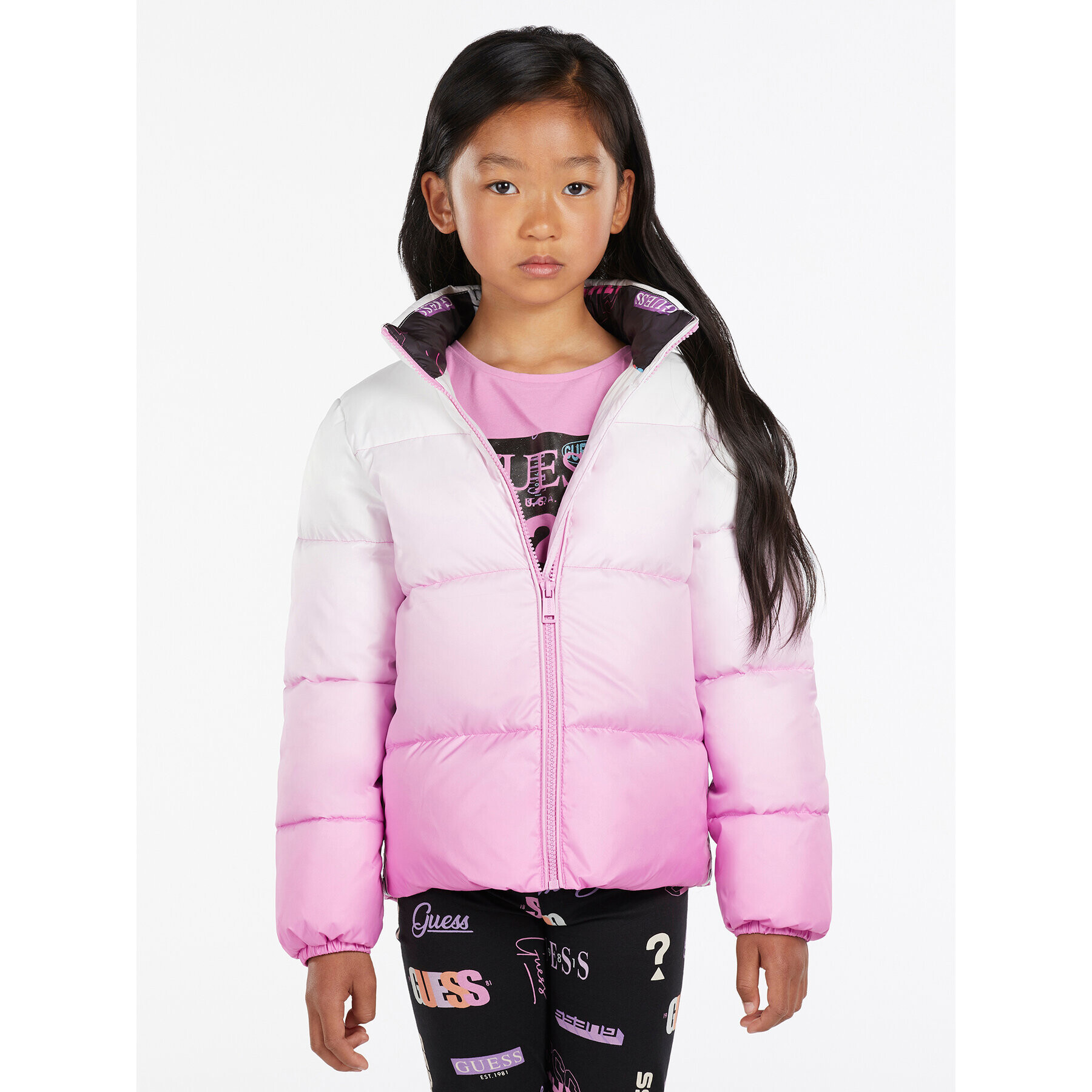 Guess Пухено яке J3RL00 WCFM0 Розов Regular Fit - Pepit.bg