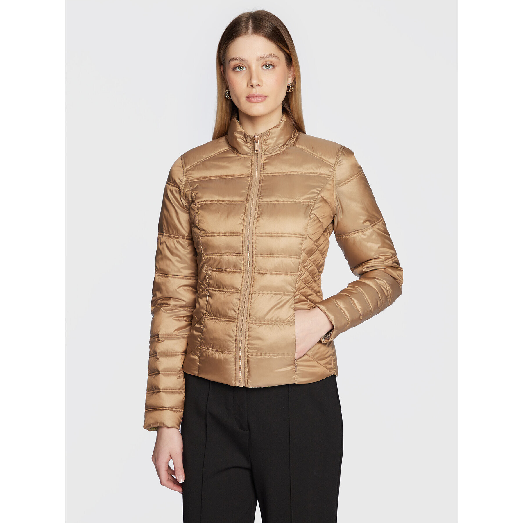 Guess Пухено яке Janis W3RL04 WF5C2 Кафяв Regular Fit - Pepit.bg