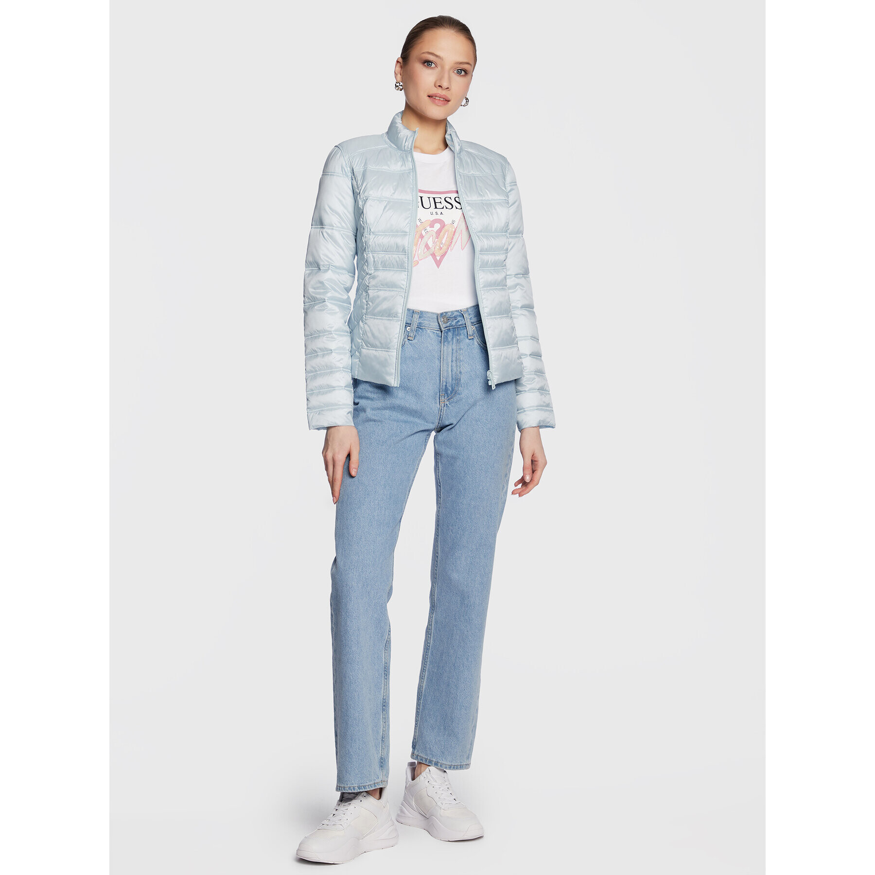 Guess Пухено яке Janis W3RL04 WF5C2 Син Regular Fit - Pepit.bg
