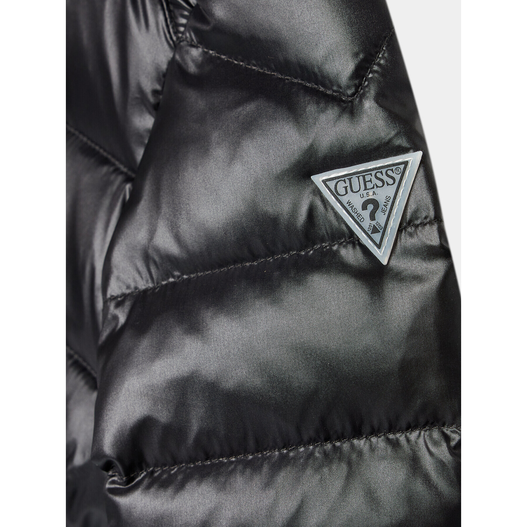 Guess Пухено яке K3BL06 WB080 Черен Regular Fit - Pepit.bg