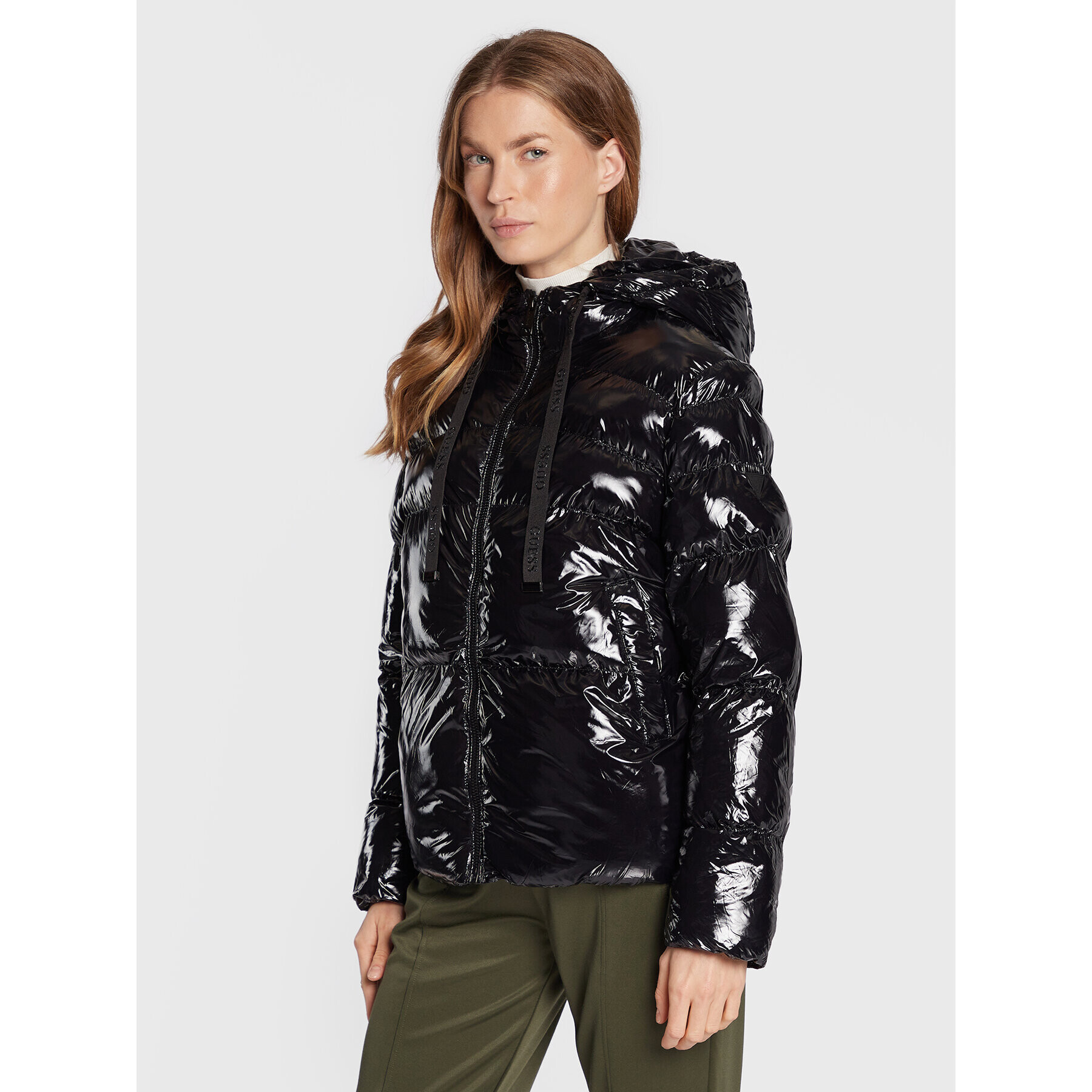 Guess Пухено яке Karine W2BL44 WEWQ0 Черен Regular Fit - Pepit.bg
