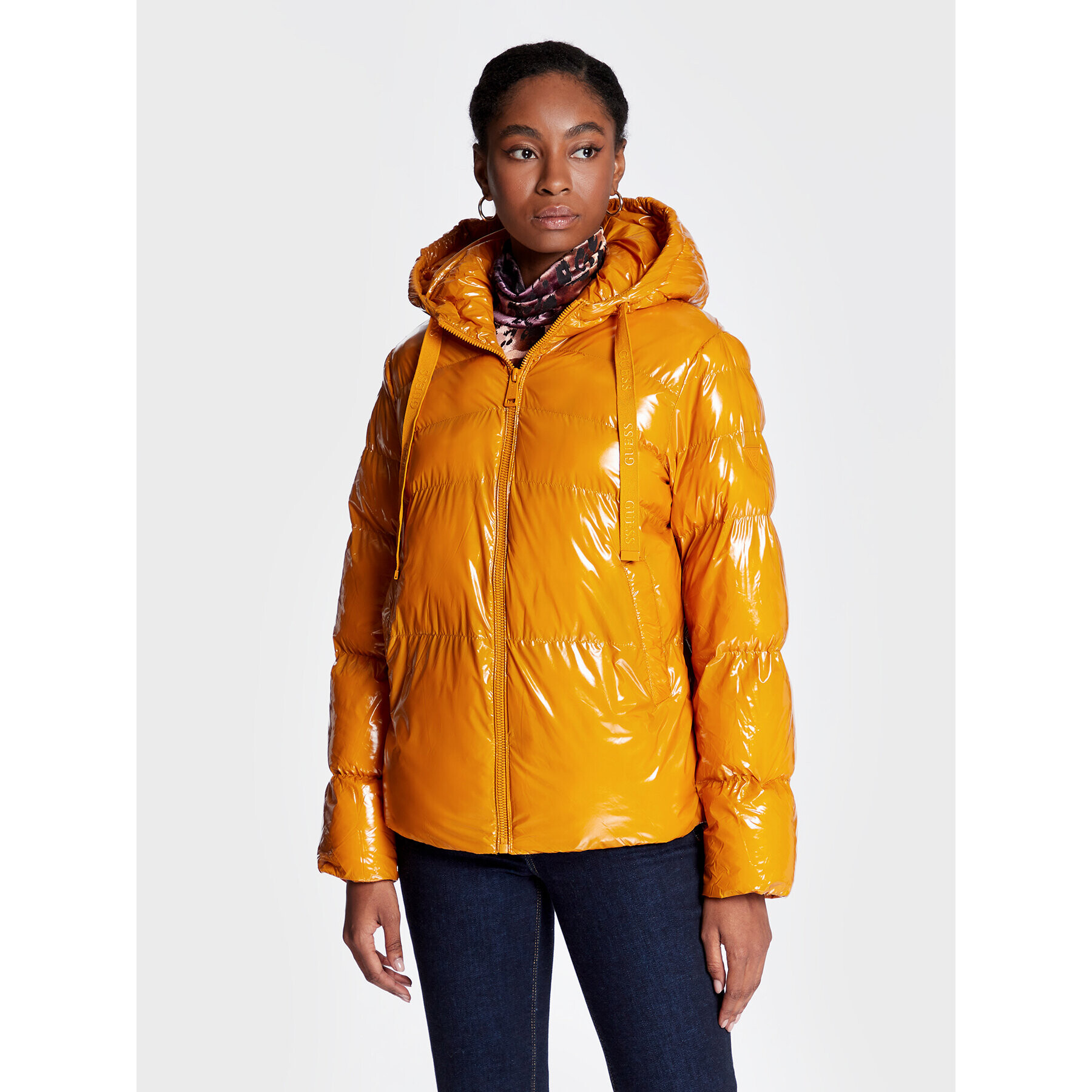 Guess Пухено яке Karine W2BL44 WEWQ0 Жълт Regular Fit - Pepit.bg