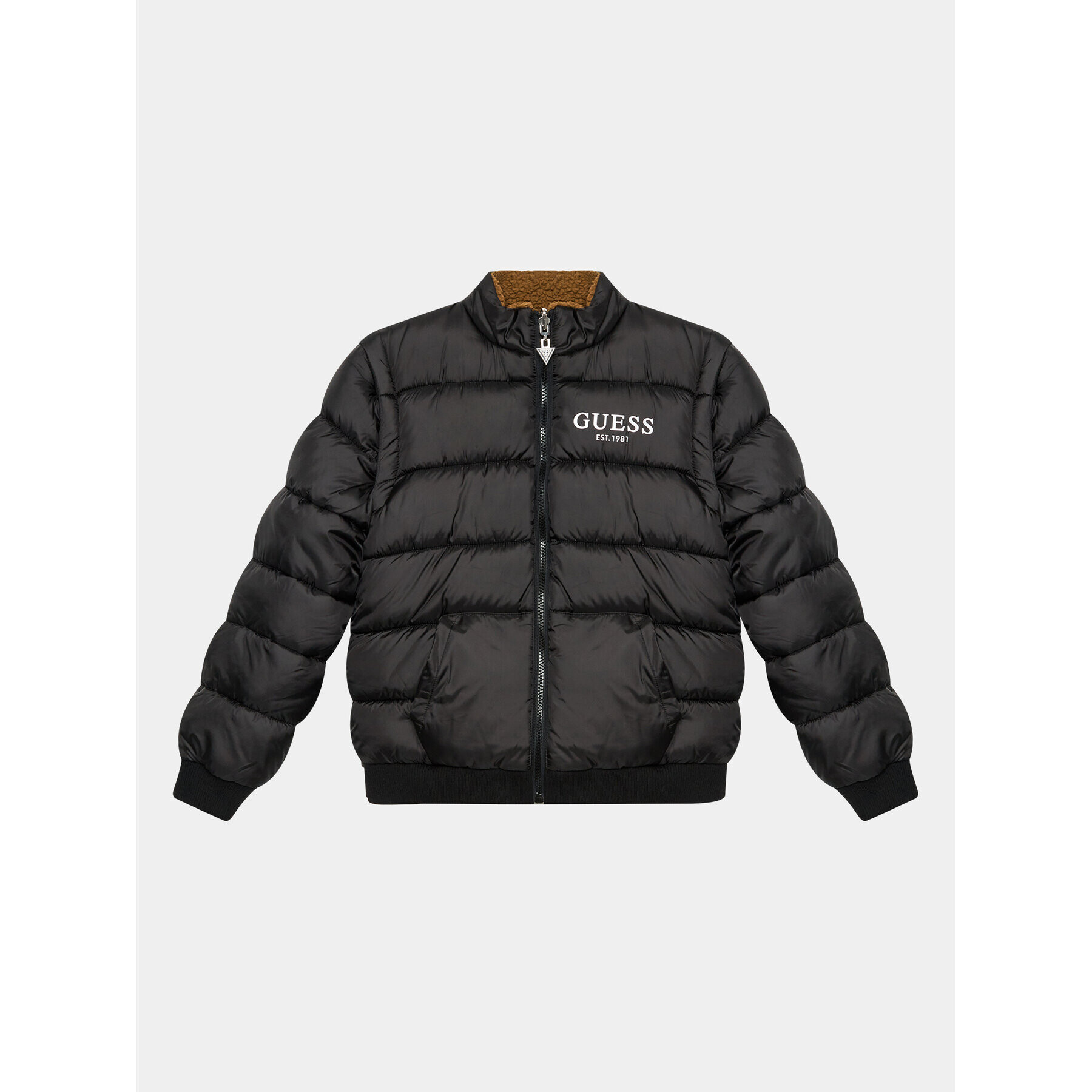 Guess Пухено яке L3BL12 WF0A0 Черен Regular Fit - Pepit.bg