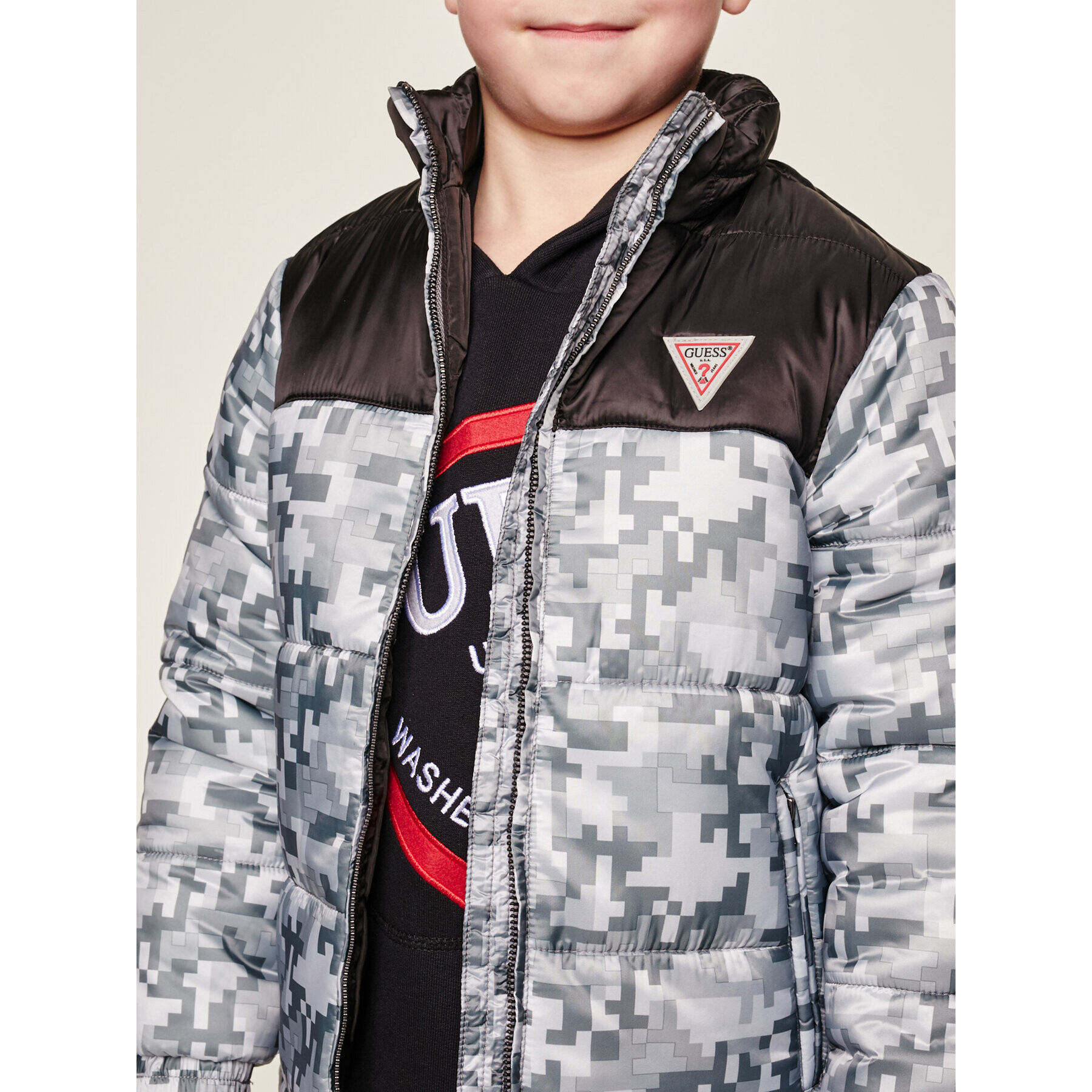 Guess Пухено яке L94L07 WC7W0 Сив Regular Fit - Pepit.bg