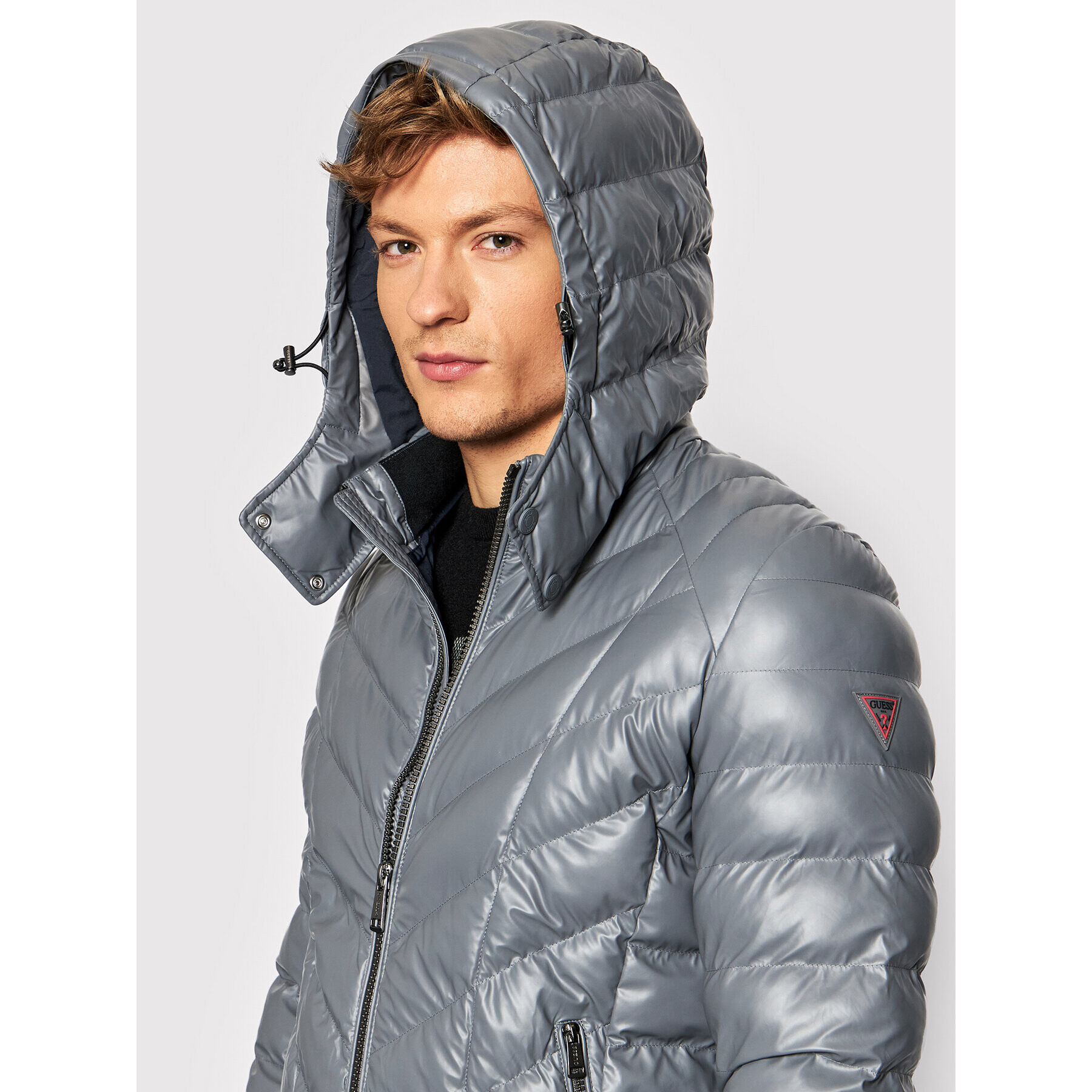Guess Пухено яке M1BL44 WE7A0 Сив Regular Fit - Pepit.bg