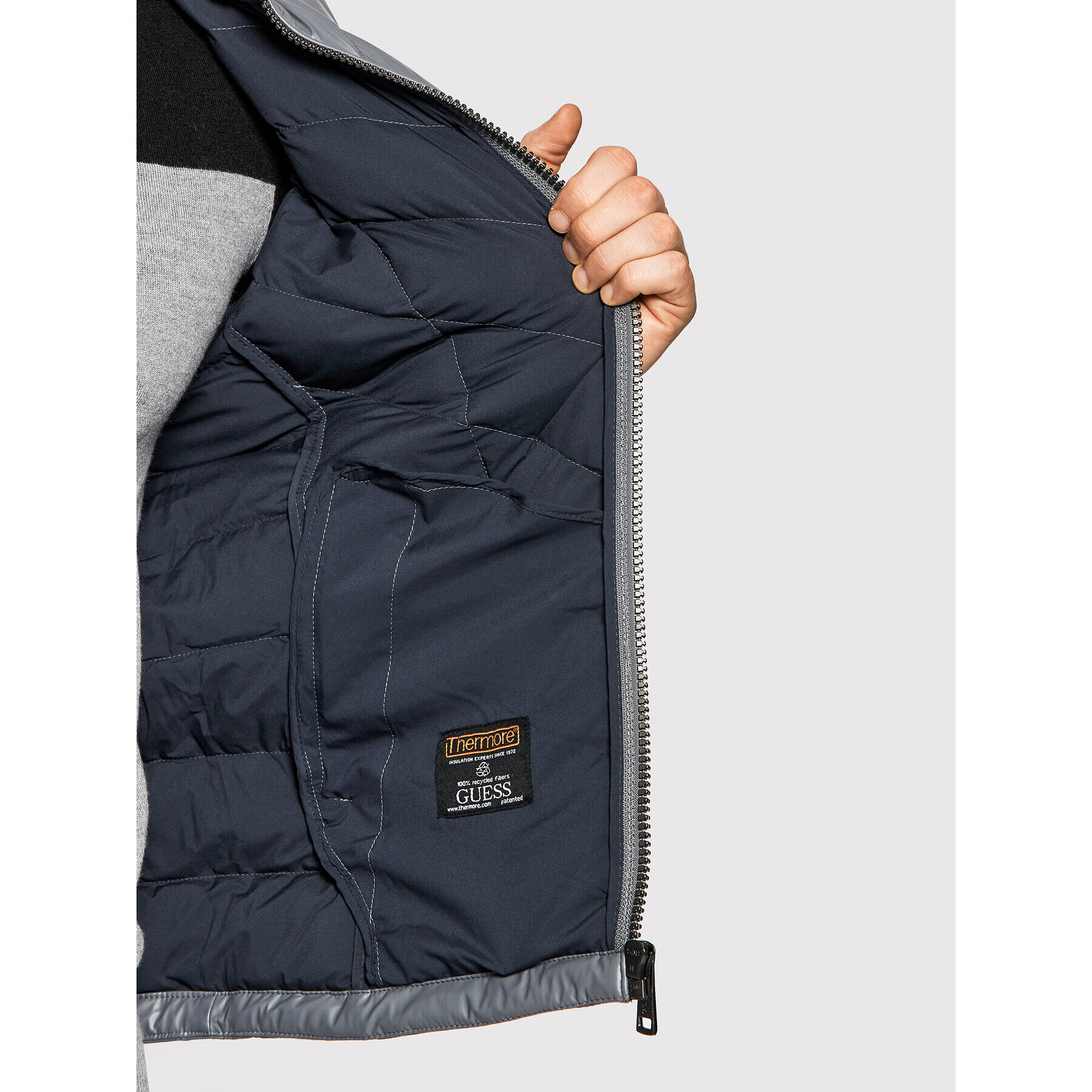 Guess Пухено яке M1BL44 WE7A0 Сив Regular Fit - Pepit.bg