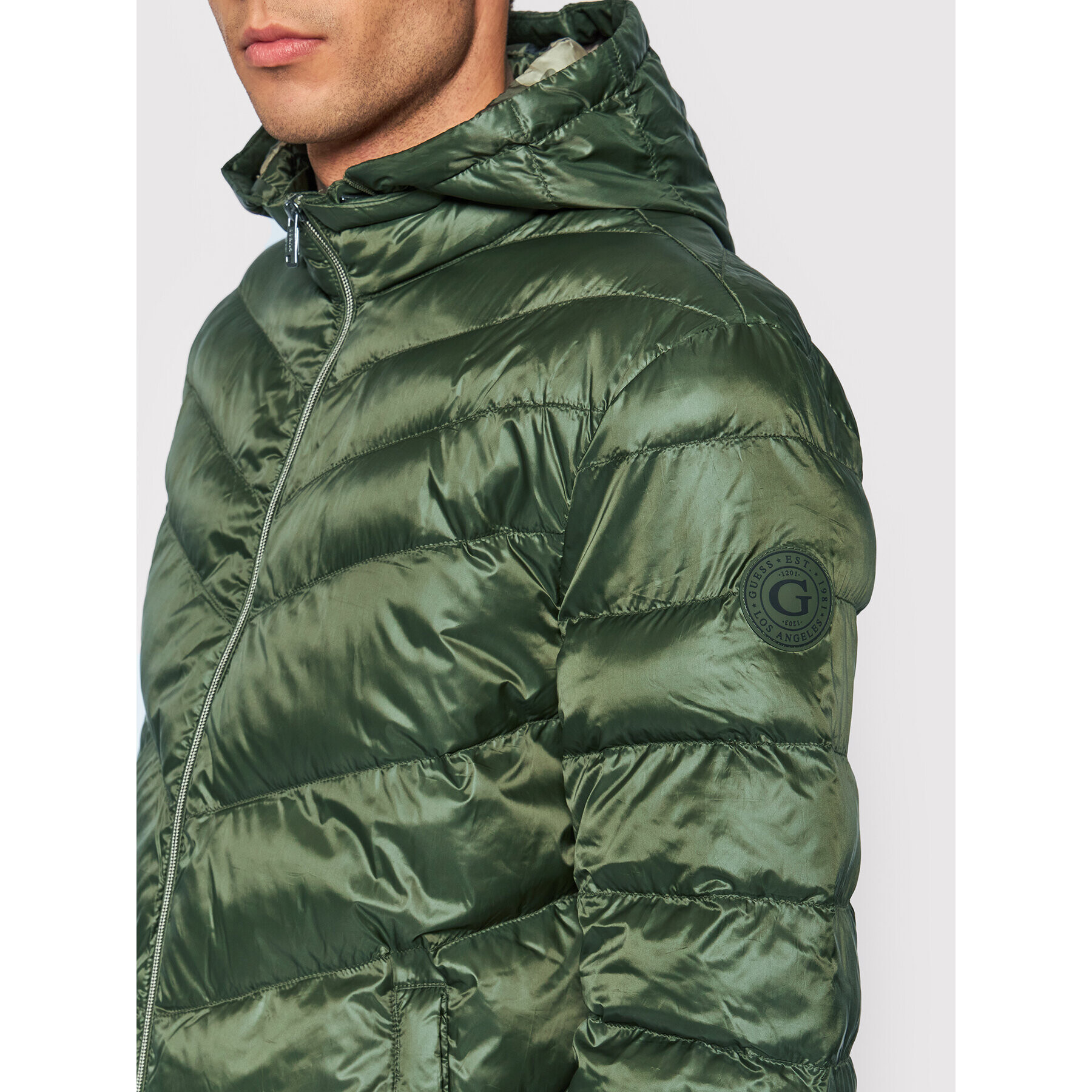 Guess Пухено яке M1YL45 WDZH2 Зелен Regular Fit - Pepit.bg