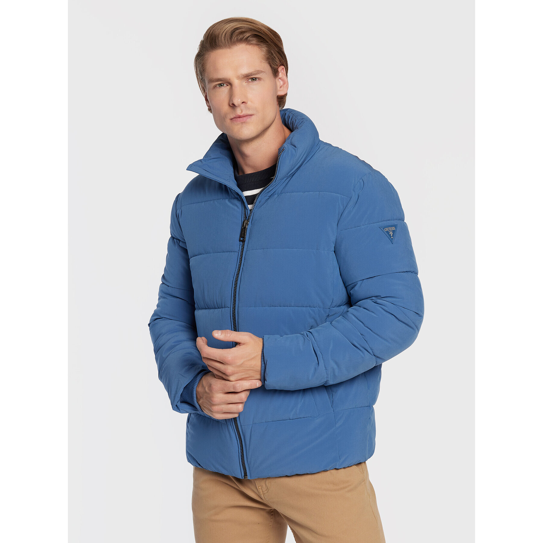 Guess Пухено яке M2BL17 WEYX2 Син Regular Fit - Pepit.bg