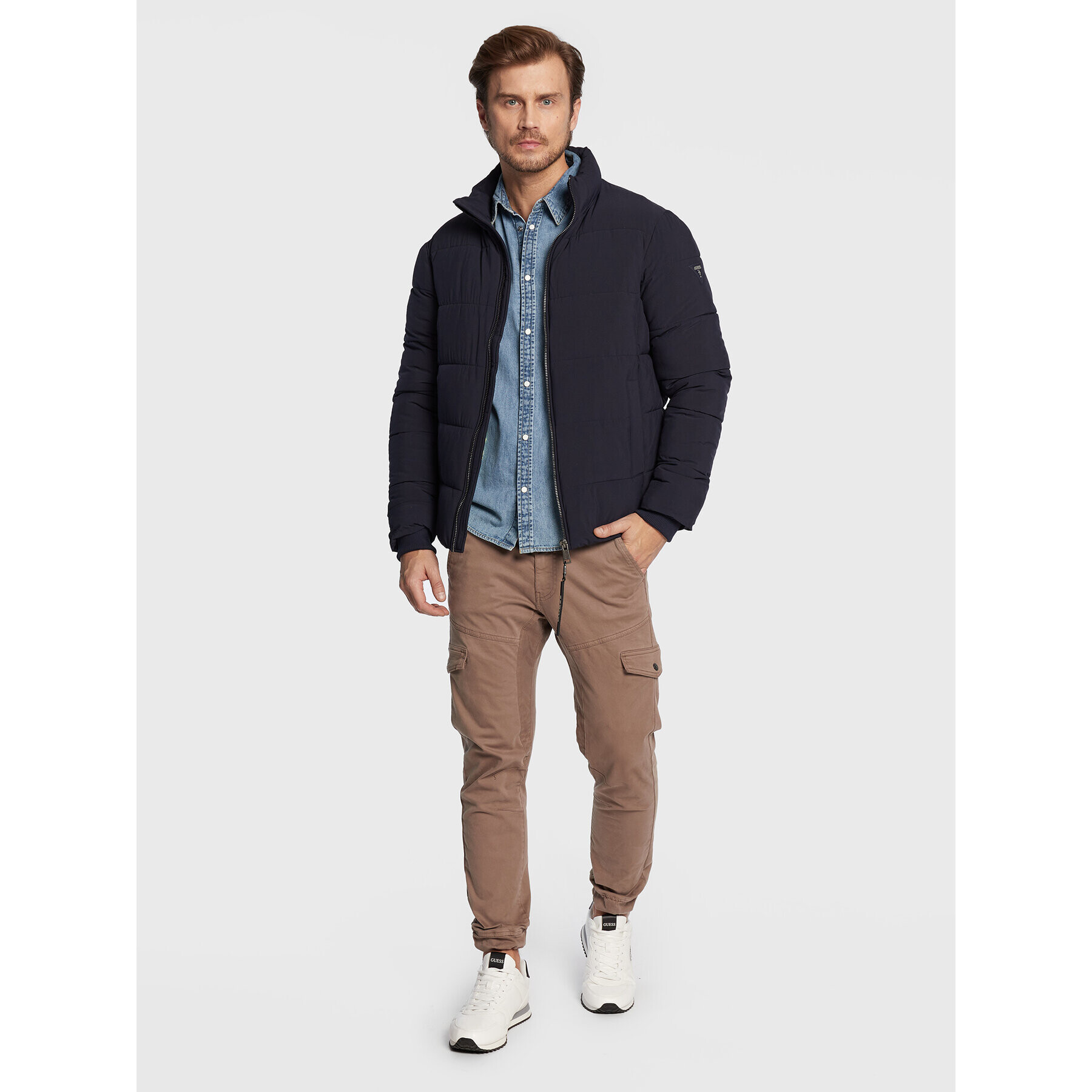 Guess Пухено яке M2BL17 WEYX2 Тъмносин Regular Fit - Pepit.bg