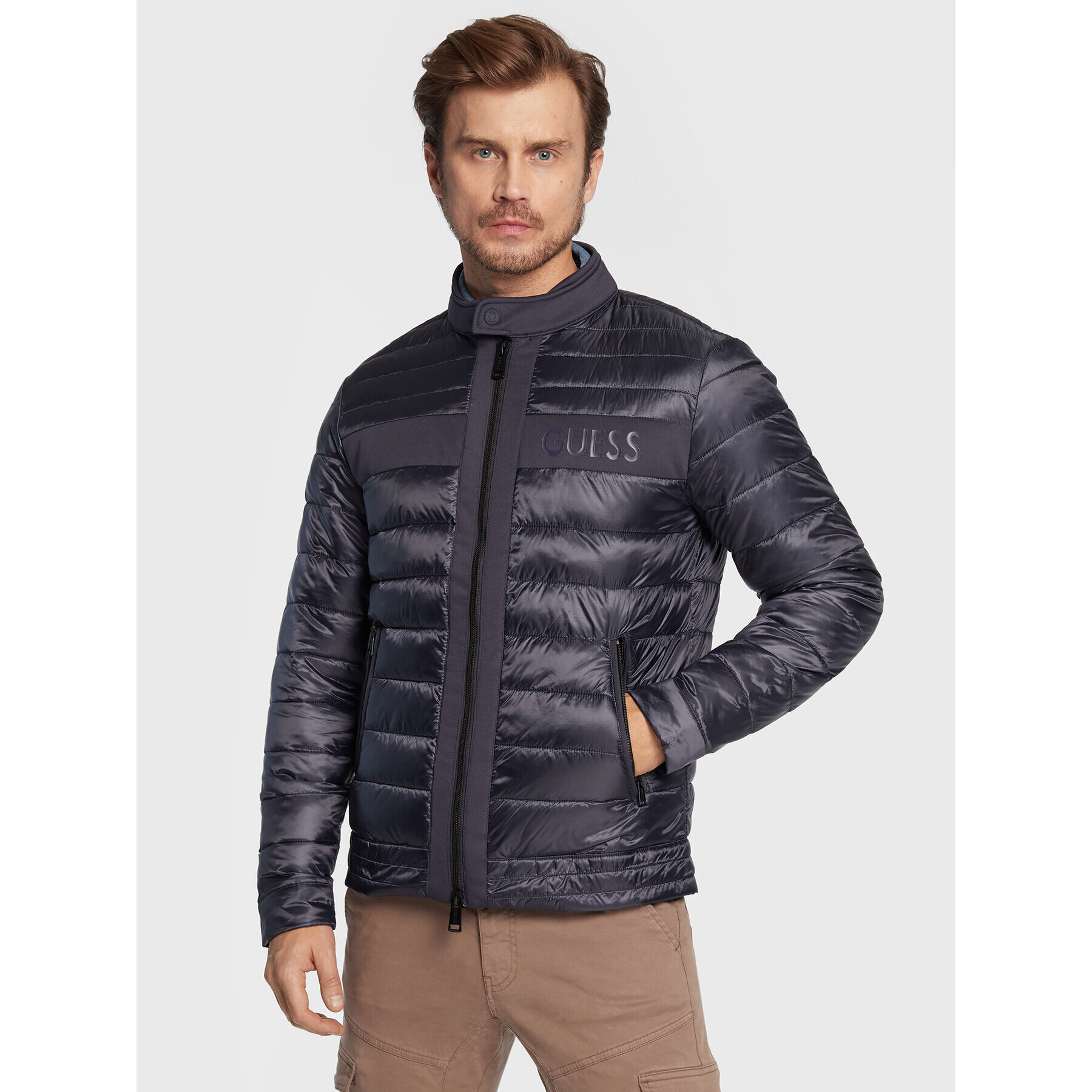 Guess Пухено яке M2BL18 WEYY2 Тъмносин Regular Fit - Pepit.bg