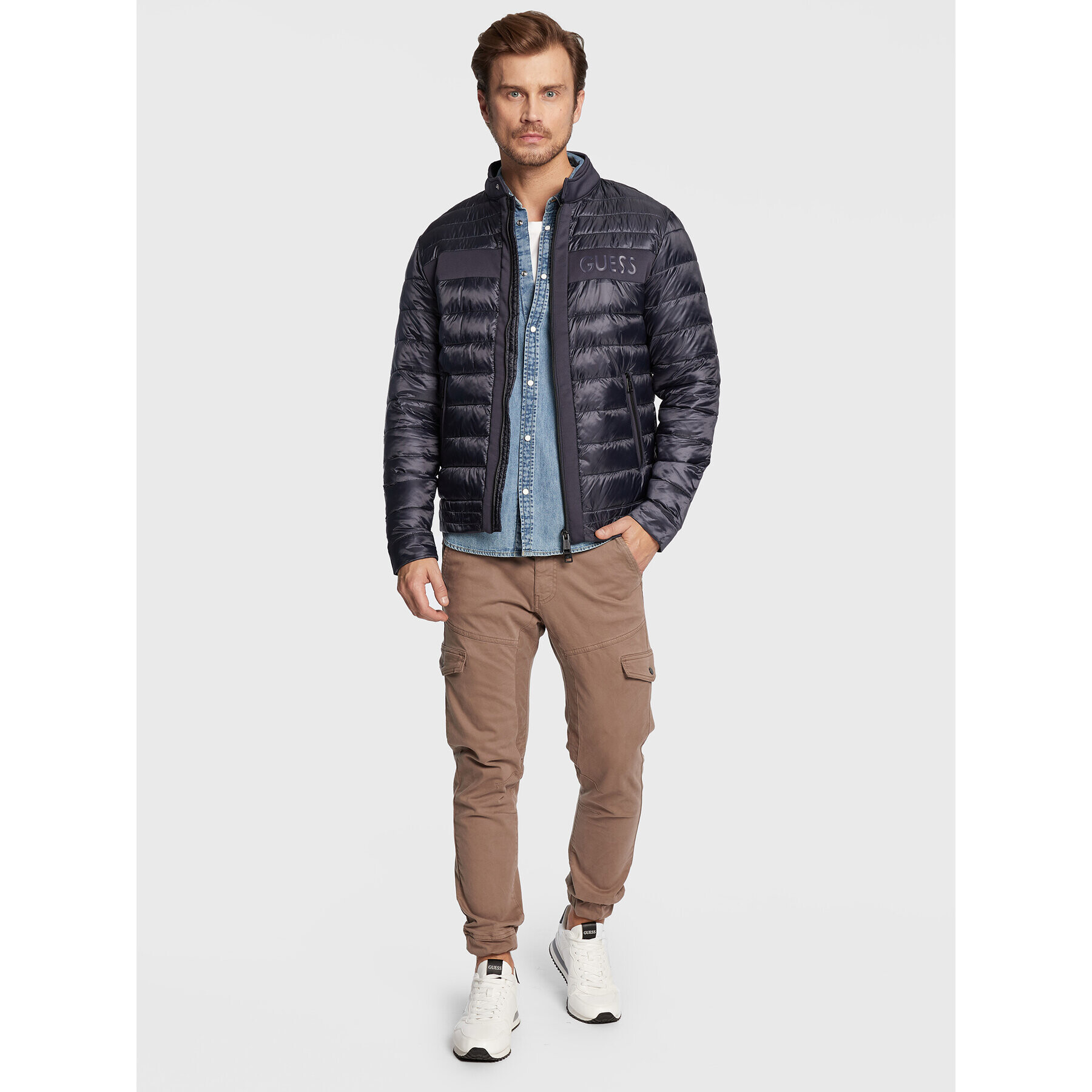 Guess Пухено яке M2BL18 WEYY2 Тъмносин Regular Fit - Pepit.bg