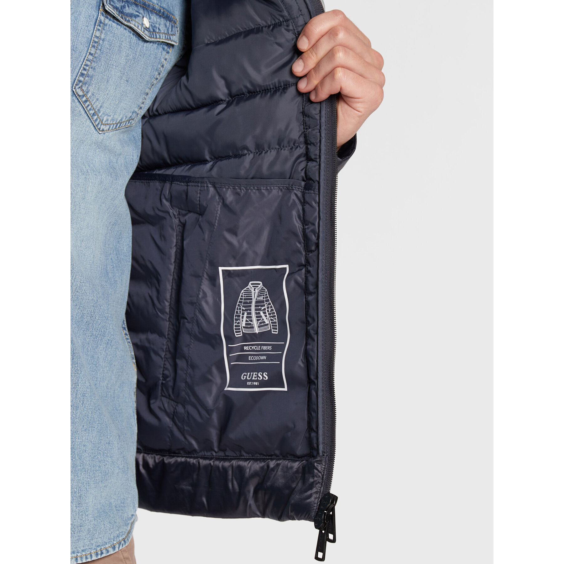 Guess Пухено яке M2BL18 WEYY2 Тъмносин Regular Fit - Pepit.bg