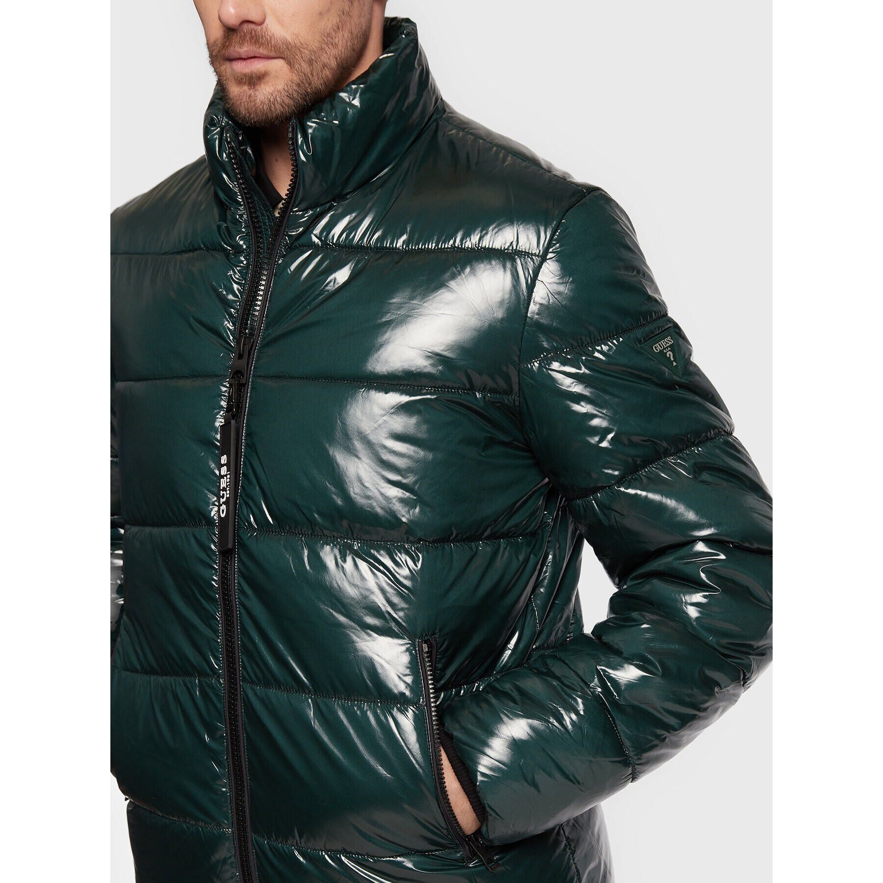 Guess Пухено яке M2BL20 WEZ00 Зелен Regular Fit - Pepit.bg