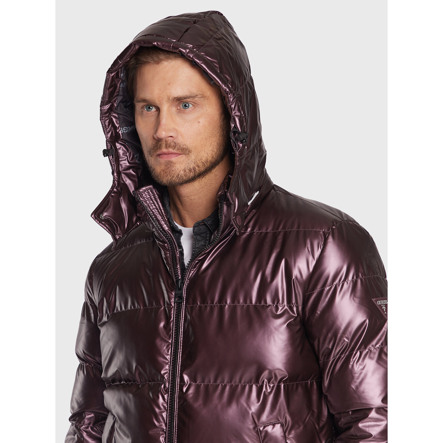 Guess Пухено яке M2BL42 WEZH0 Бордо Regular Fit - Pepit.bg