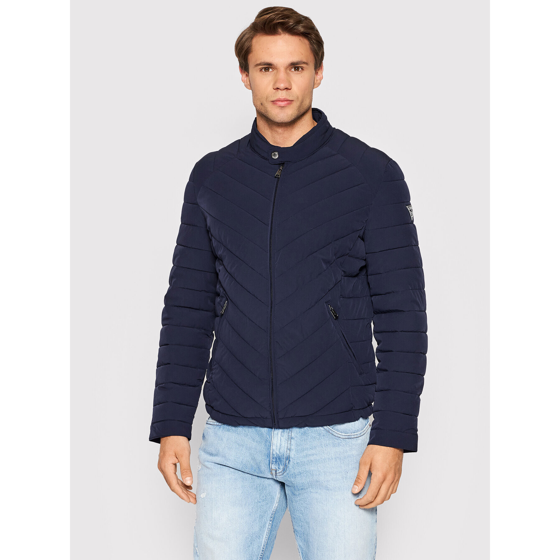 Guess Пухено яке M2YL05 W6NW2 Тъмносин Regular Fit - Pepit.bg