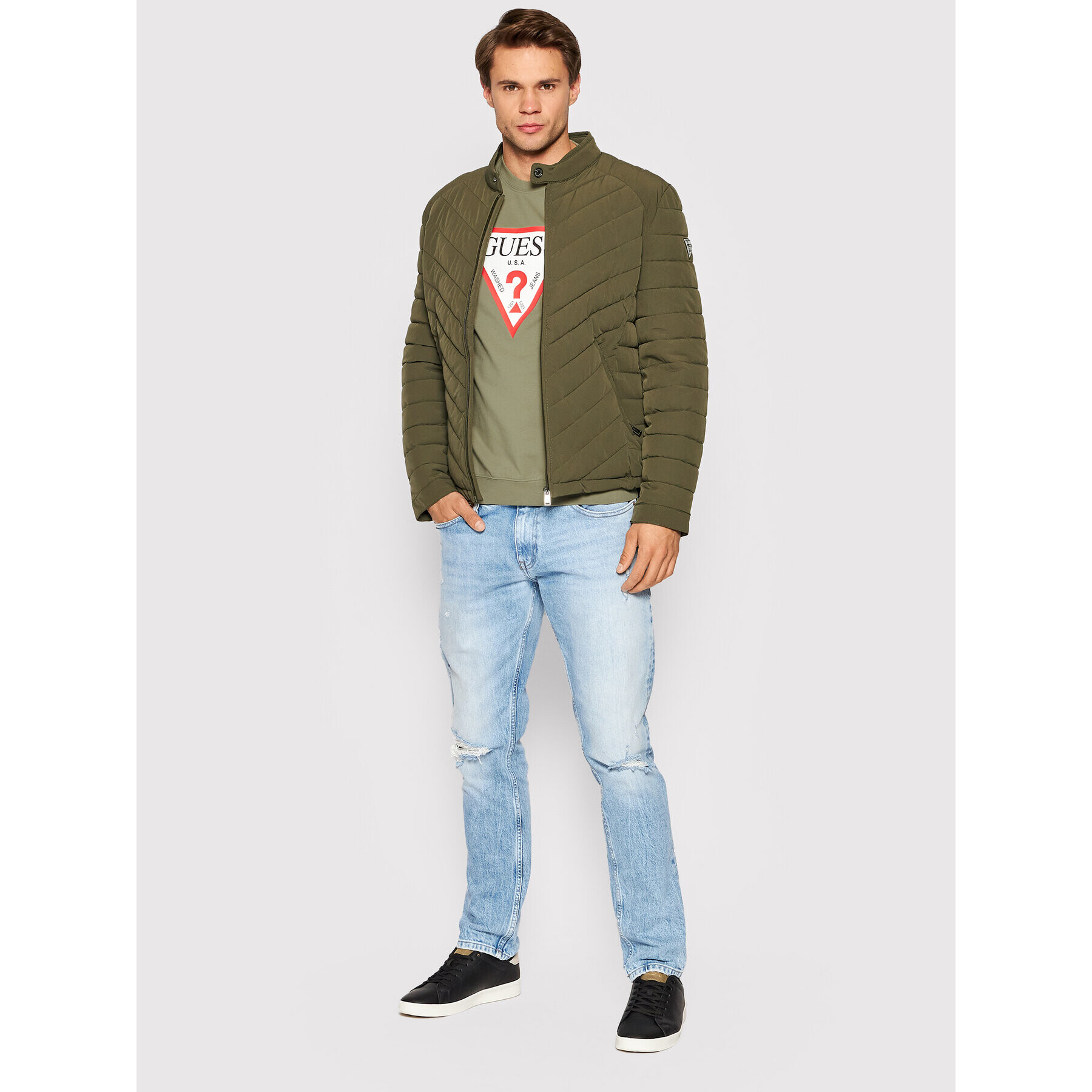 Guess Пухено яке M2YL05 W6NW2 Зелен Regular Fit - Pepit.bg
