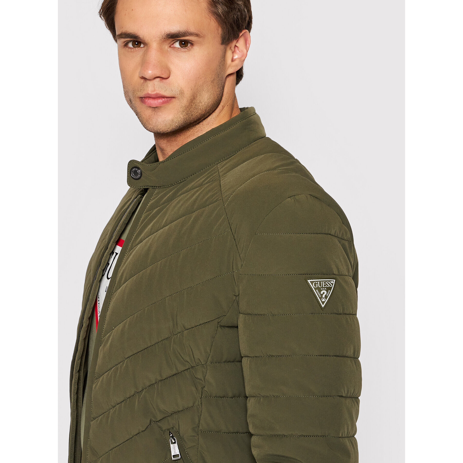 Guess Пухено яке M2YL05 W6NW2 Зелен Regular Fit - Pepit.bg